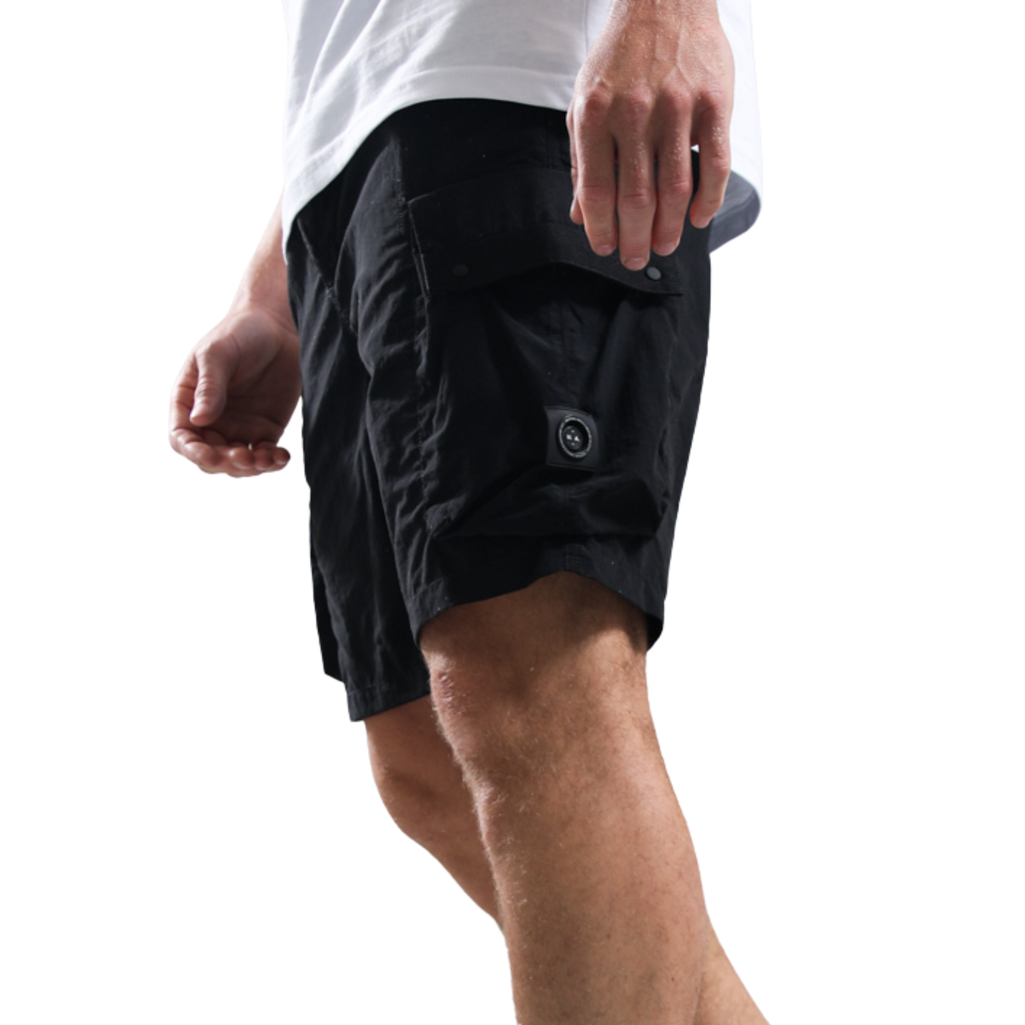 Mens Marshall Artist Black Woodvale Cargo Shorts