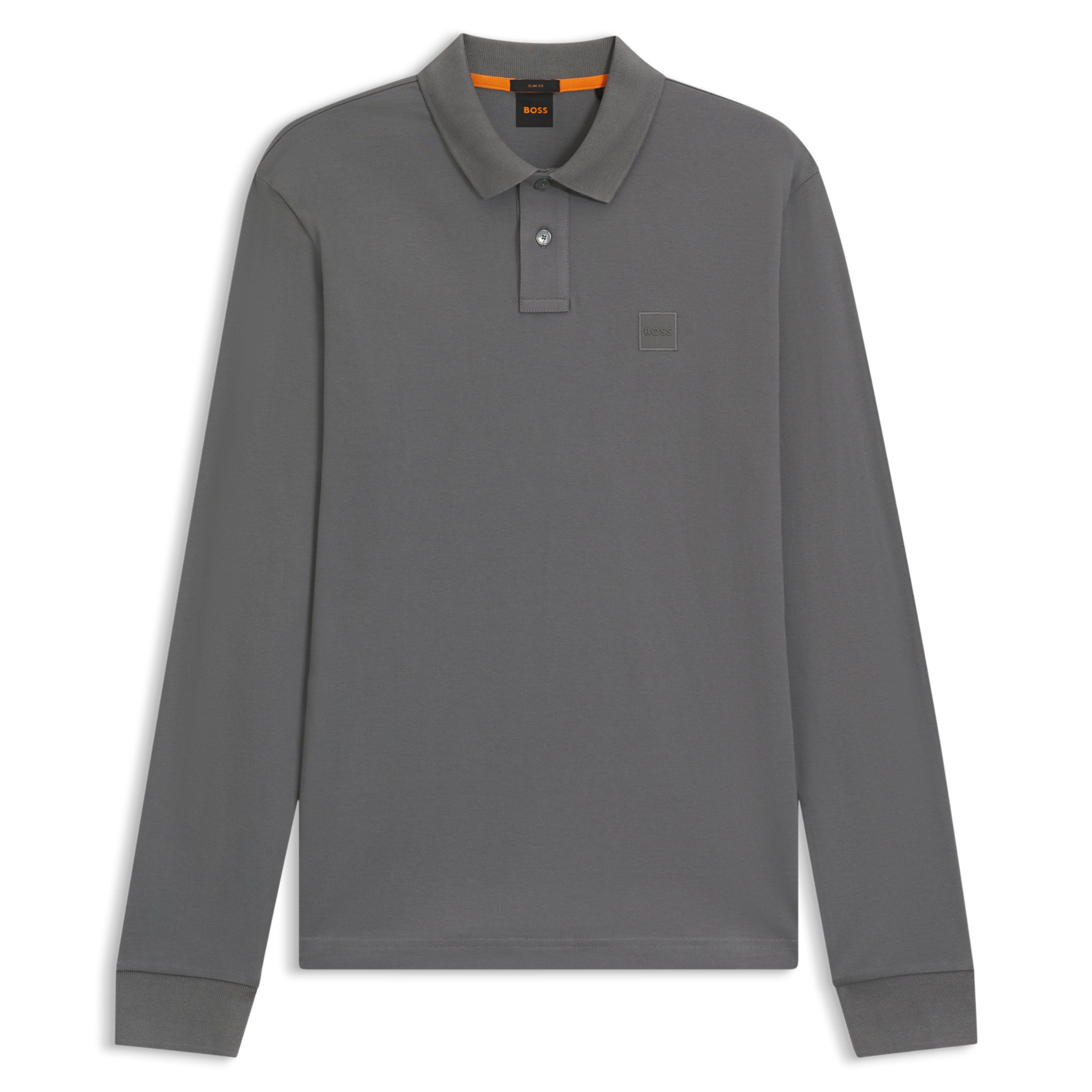 Mens BOSS Dark Grey Passerby L/s Polo Shirt