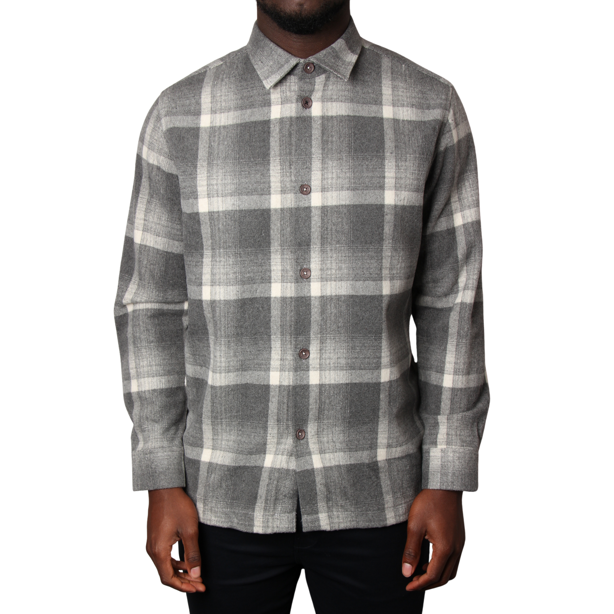 Mens SEINSE Perla Grey Flannel Overshirt