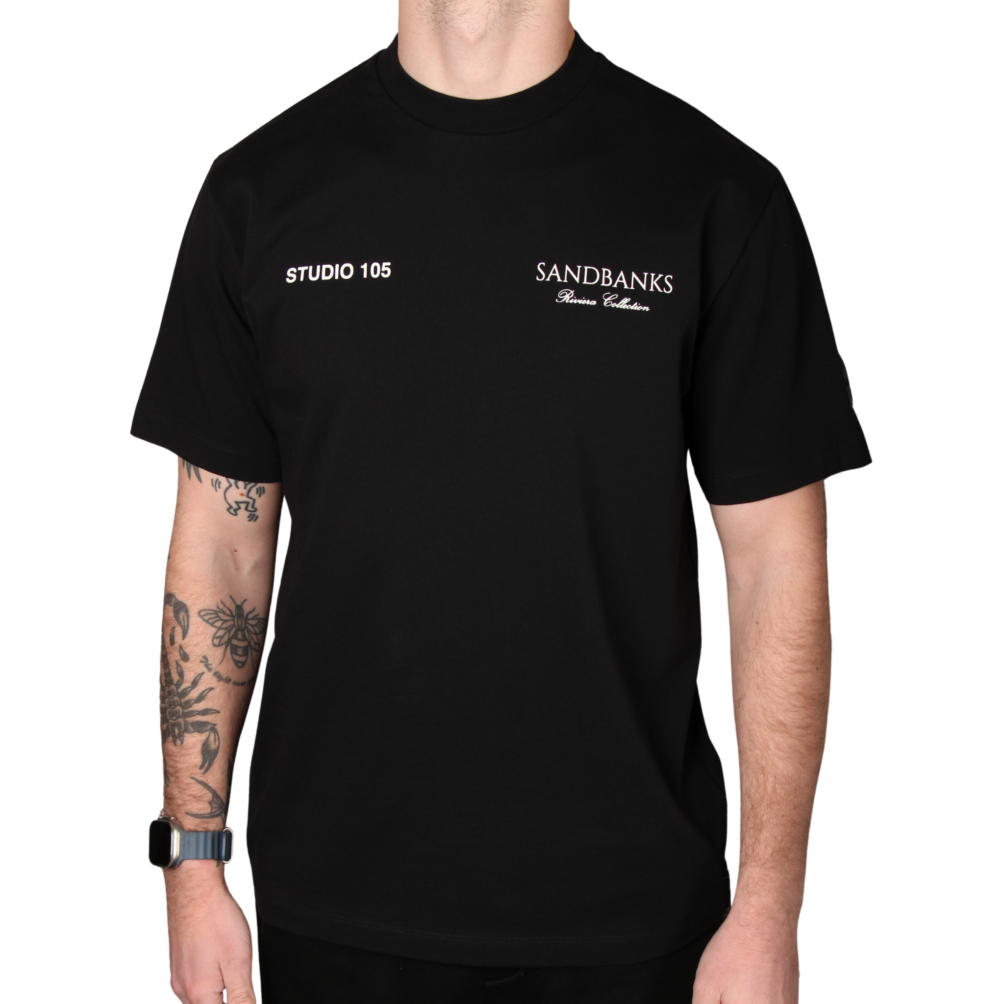 Mens Sandbanks Black Riveria Collection S/s T Shirt