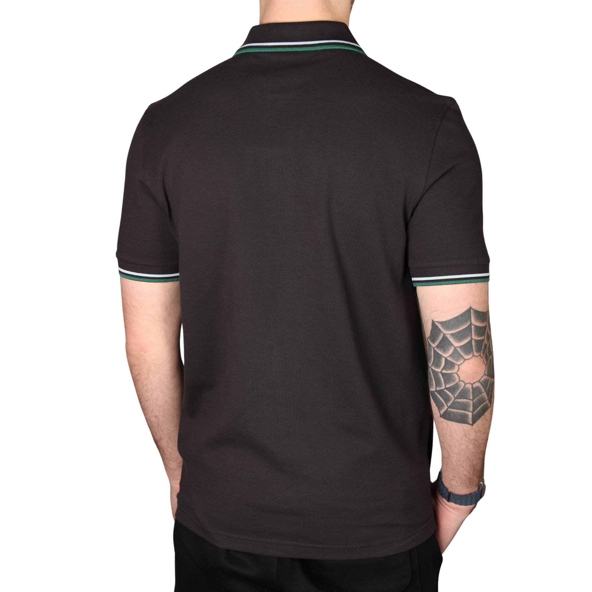 Mens Fred Perry Anchor Grey/Light Ice/Green Twin Tipped S/s Polo