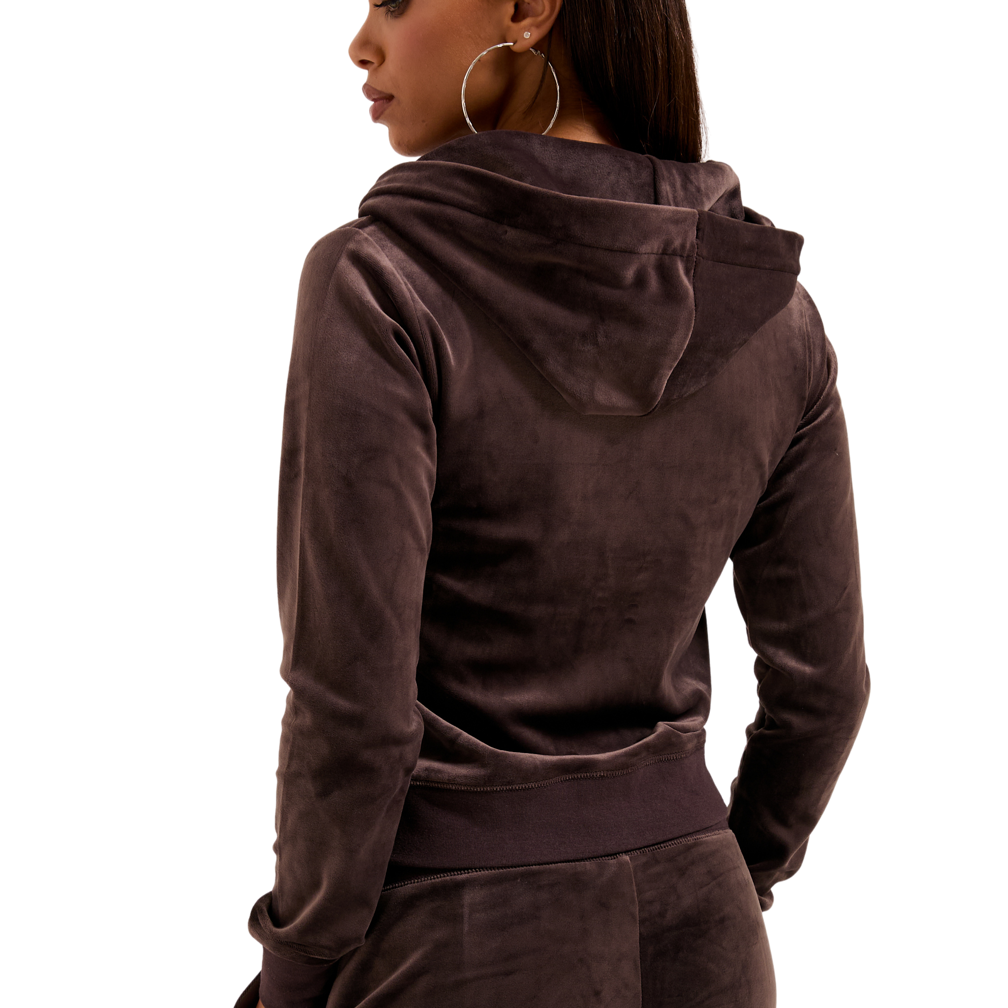 Womens Juicy Couture Java Robertson Gold Velour Zip Up Hoodie