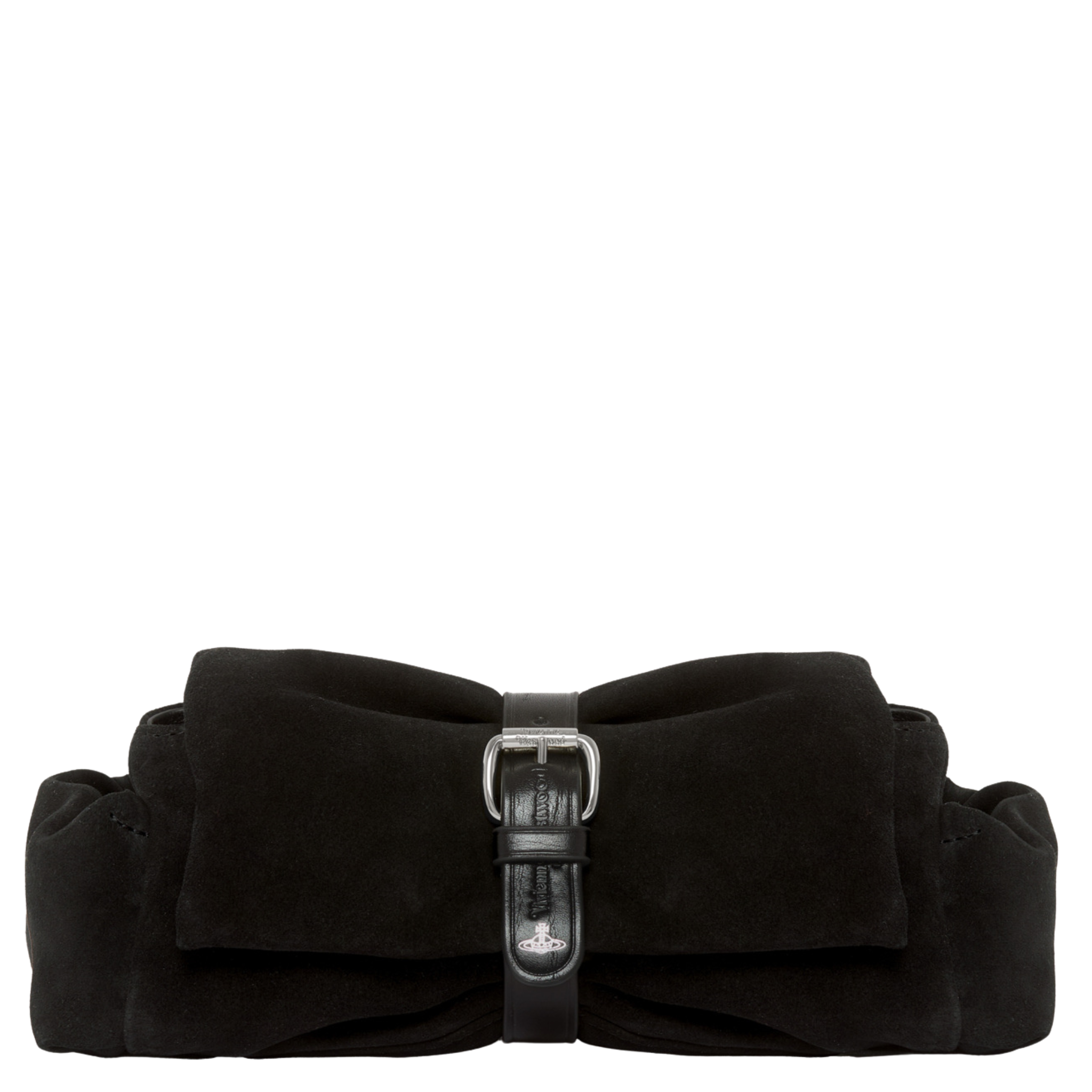 Womens Vivienne Westwood Black Suede Hazel Treasure Clutch Bag