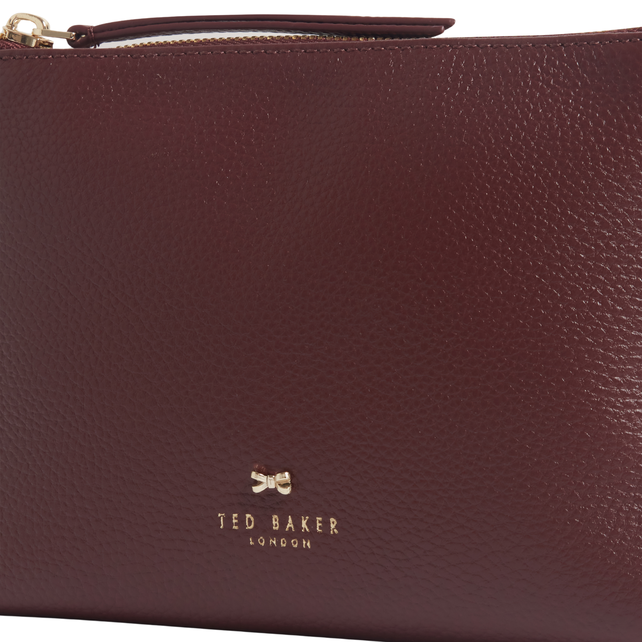 Womens Ted Baker Dark Red Manii Bow Detail Leather Wash Bag