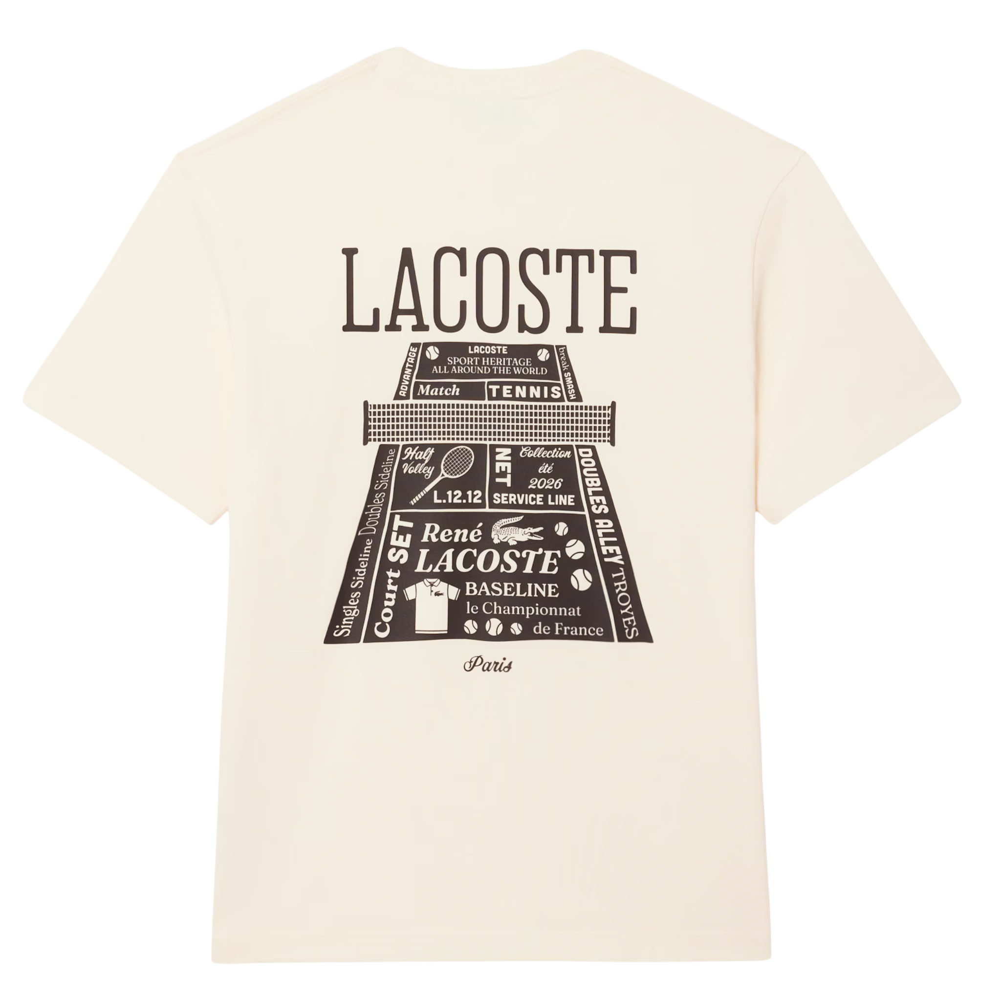 Mens Lacoste Lemon Beige Back Print S/s T Shirt