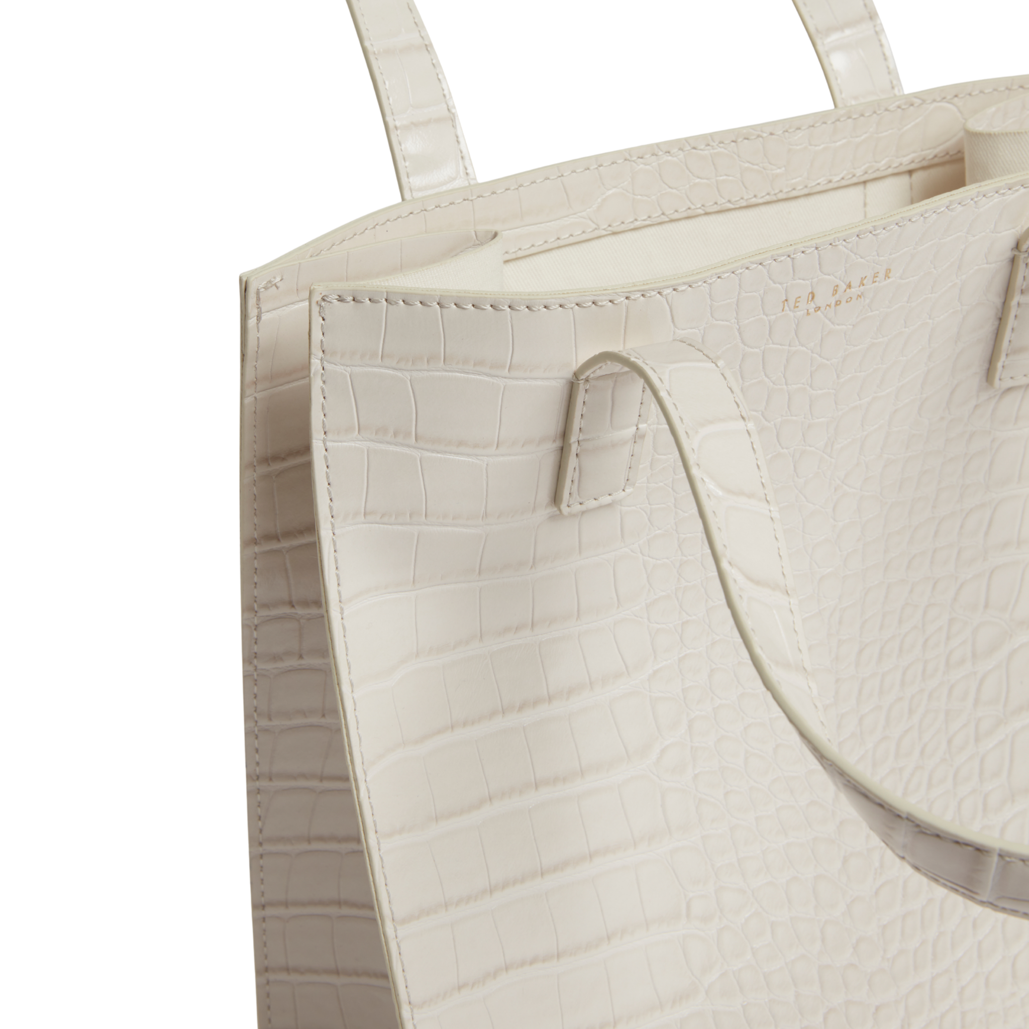 Womens Ted Baker Ivory Wenonaa Croc Effect Small Icon Bag