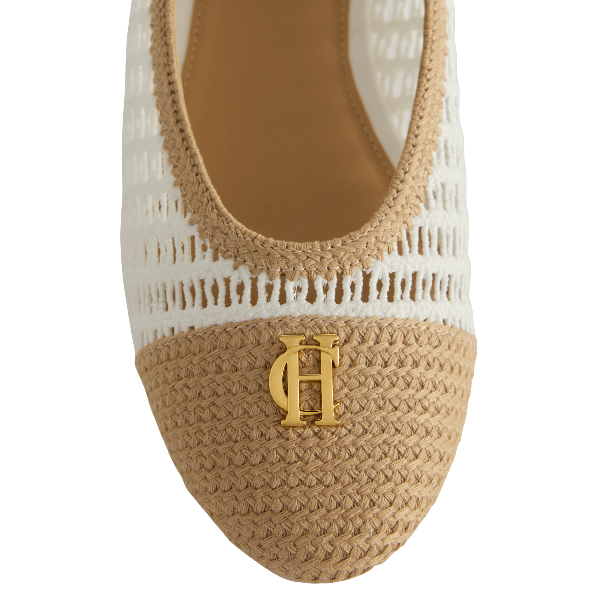 Womens Holland Cooper Cream Tan Rattan Ballet Shoes