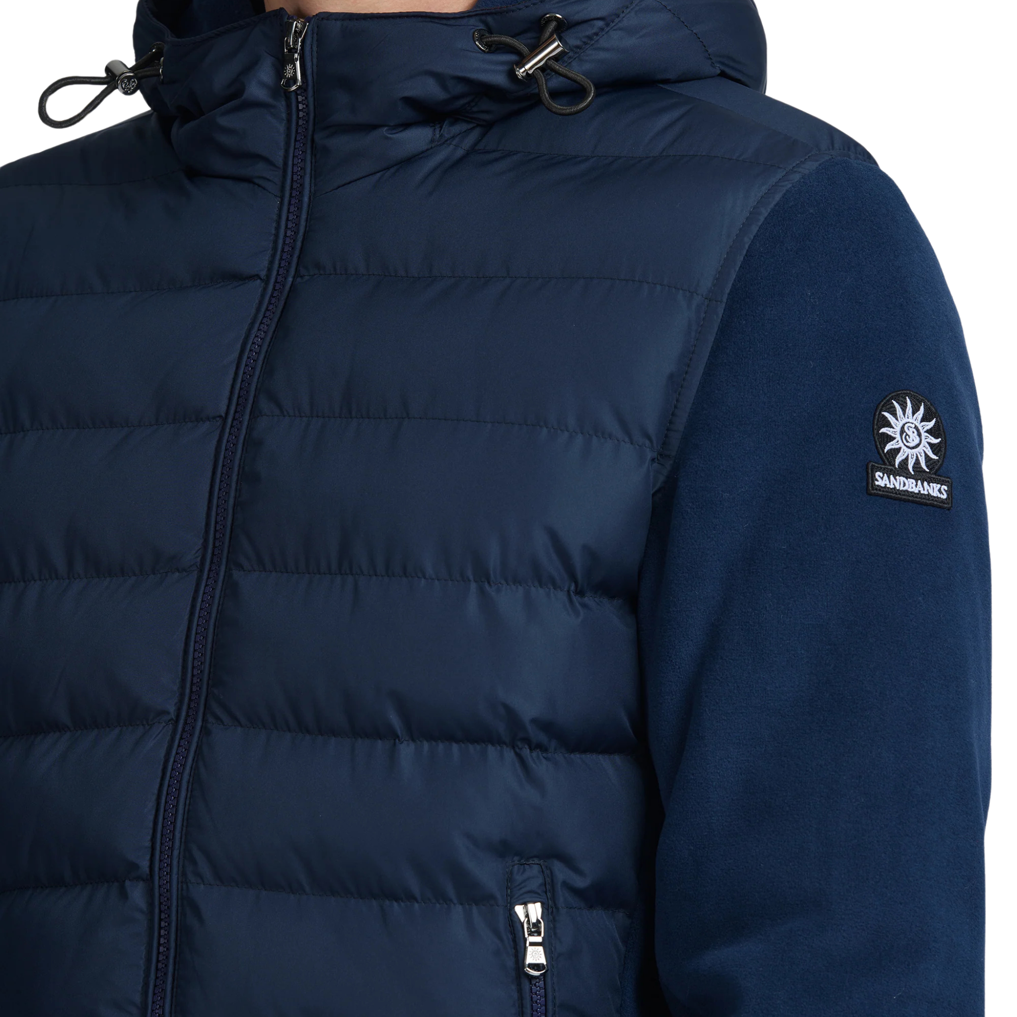 Mens Sandbanks Navy Outlander Hybrid Puffer Jacket
