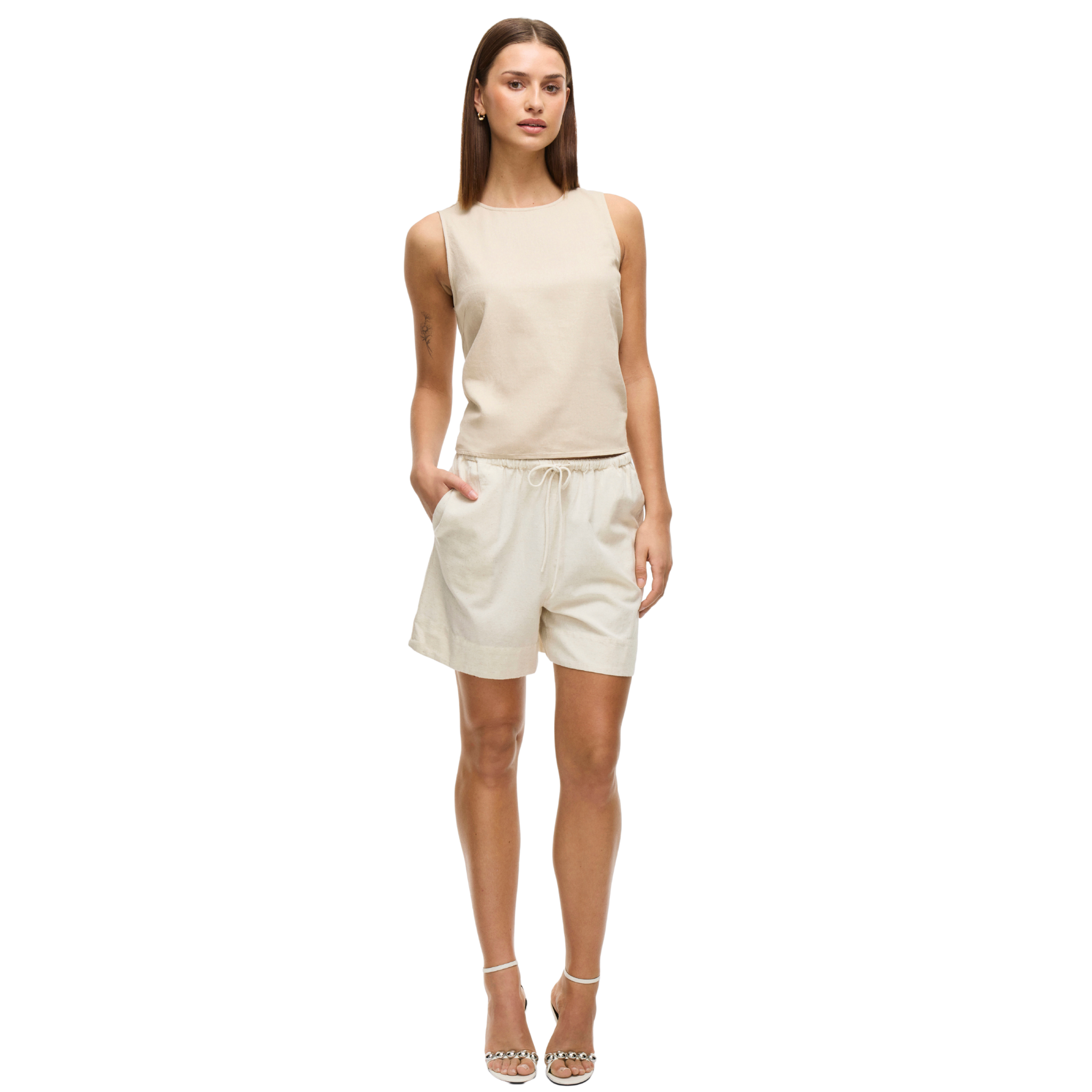 Womens Vila Super Light Natural Viprisilla Shorts