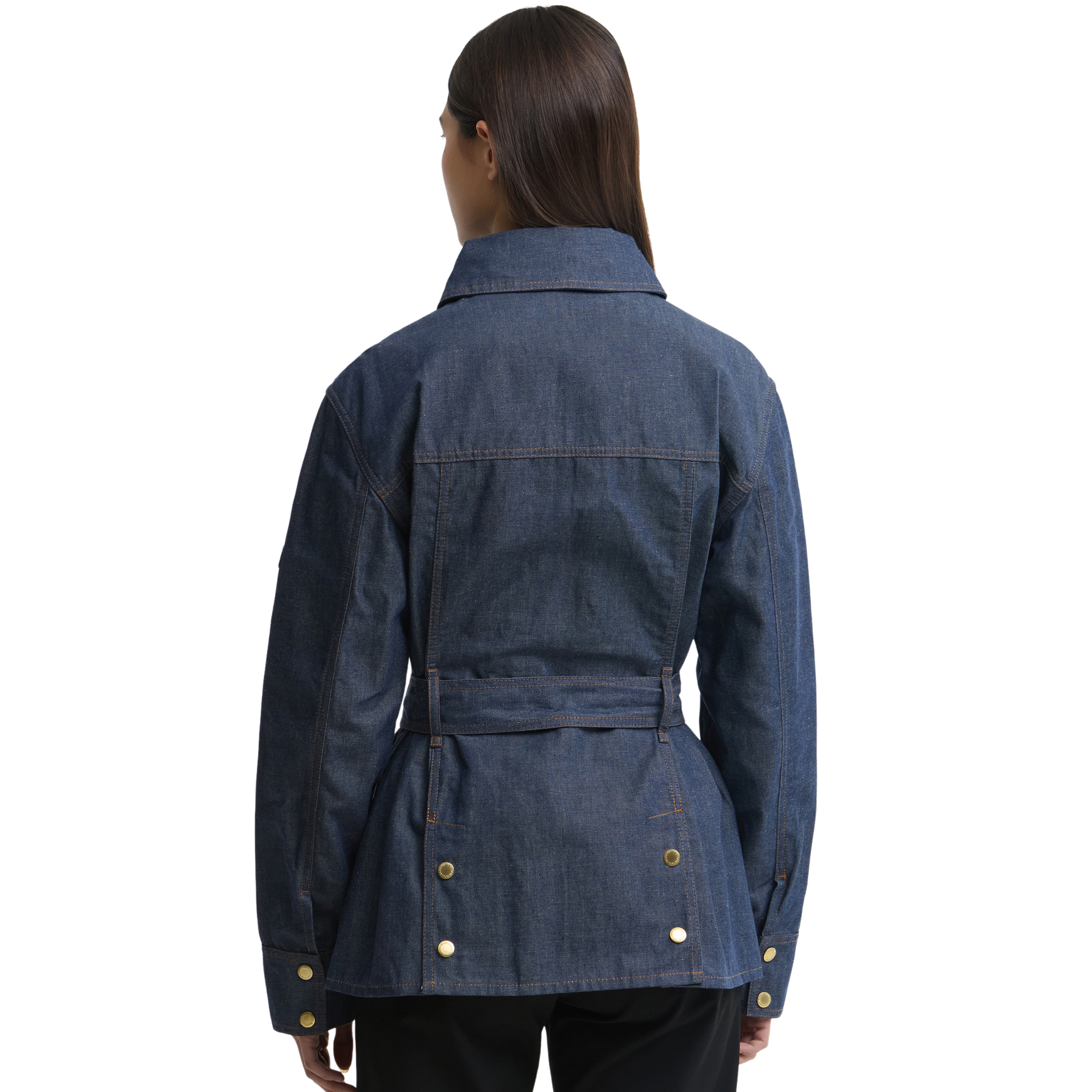 Womens Barbour International Dark Blue Wash Denim Casual Jacket