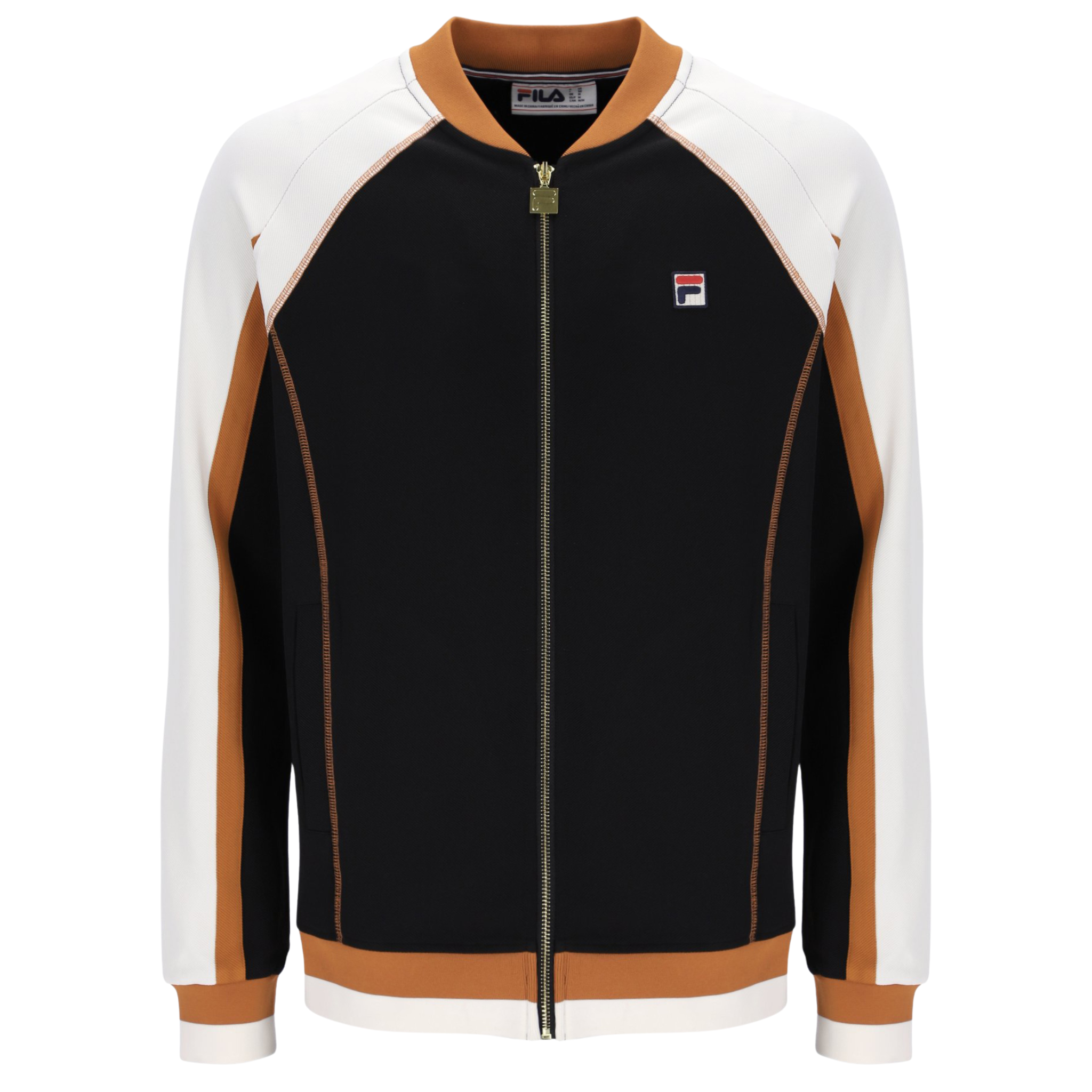 Mens Fila Black/Gardenia/Pumpkin Spice Eliot Track Jacket