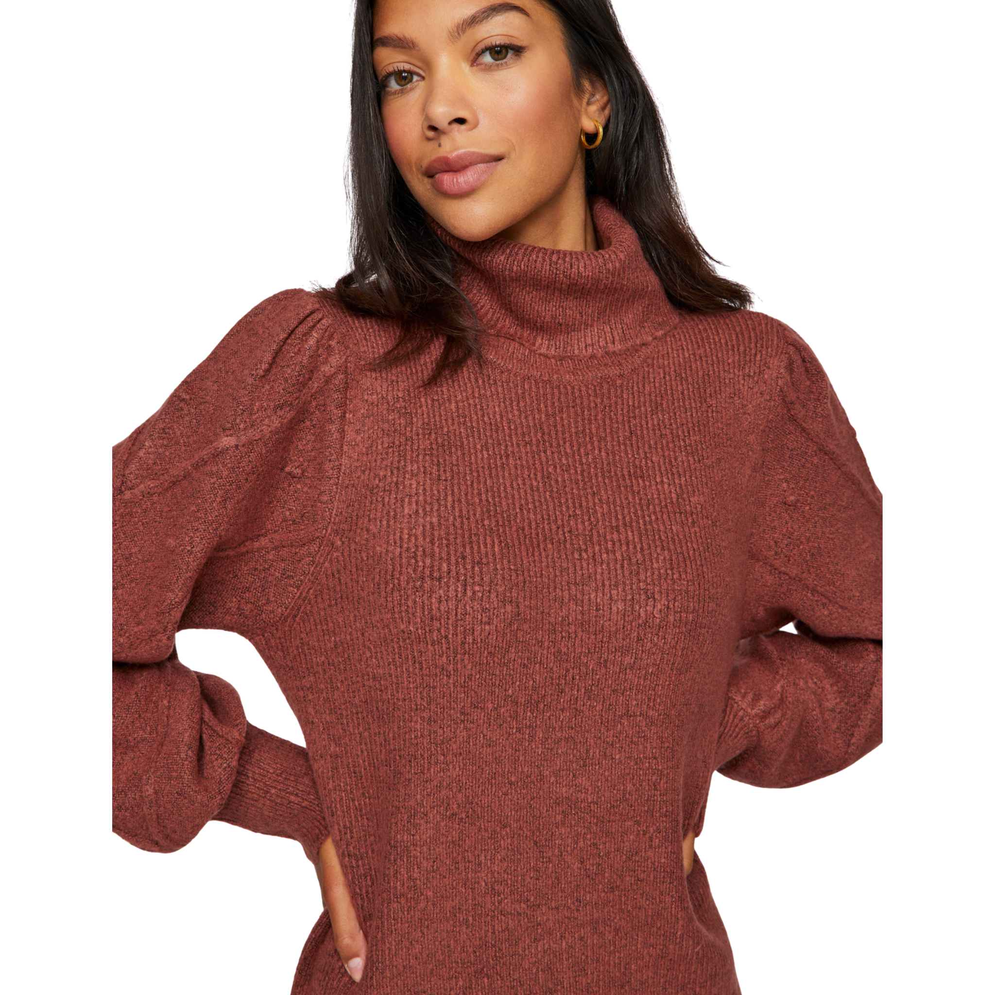 Womens Vila Red Vicosy Roll Neck Knitted Dress