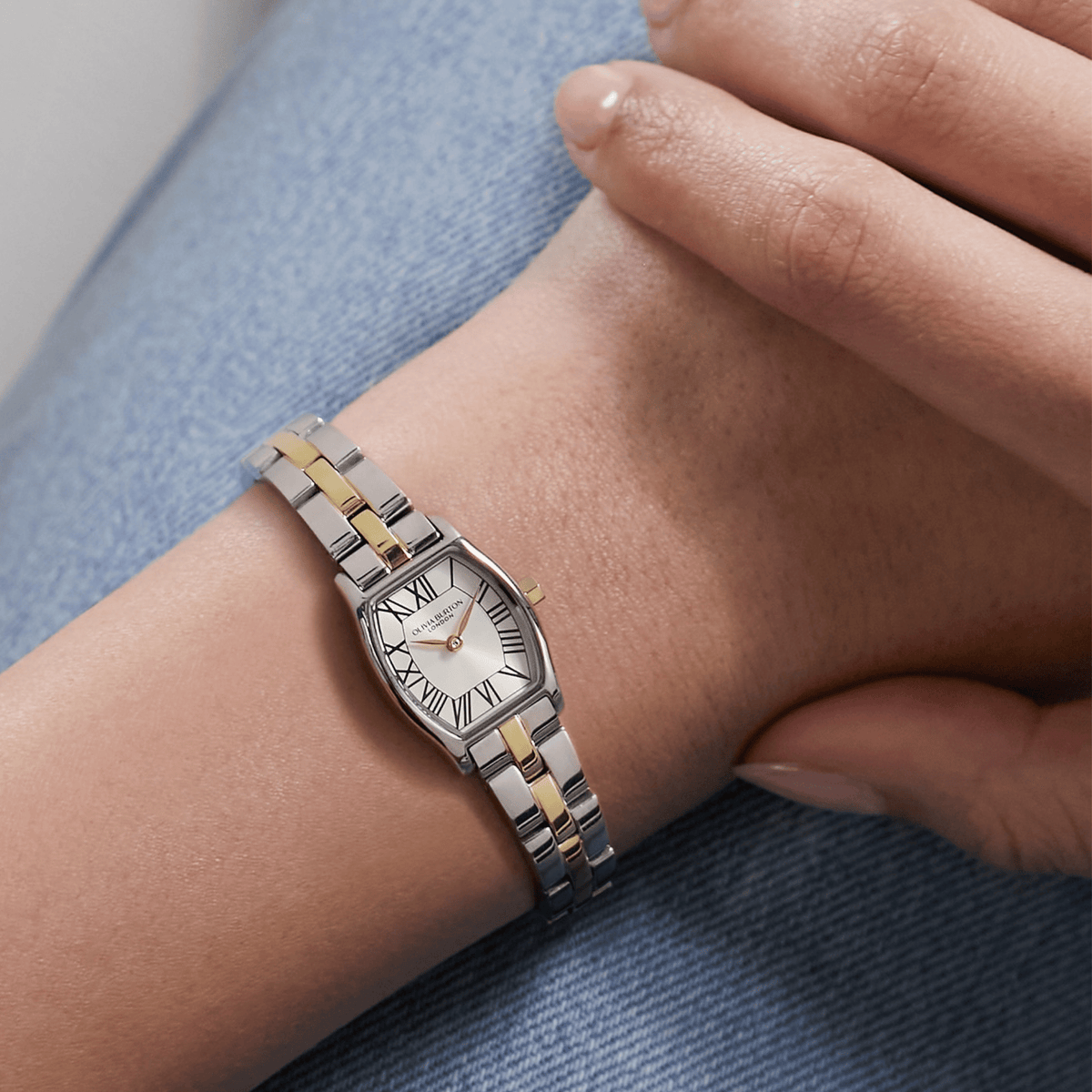 Womens Olivia Burton Silver/Gold Cambridge Bracelet Watch