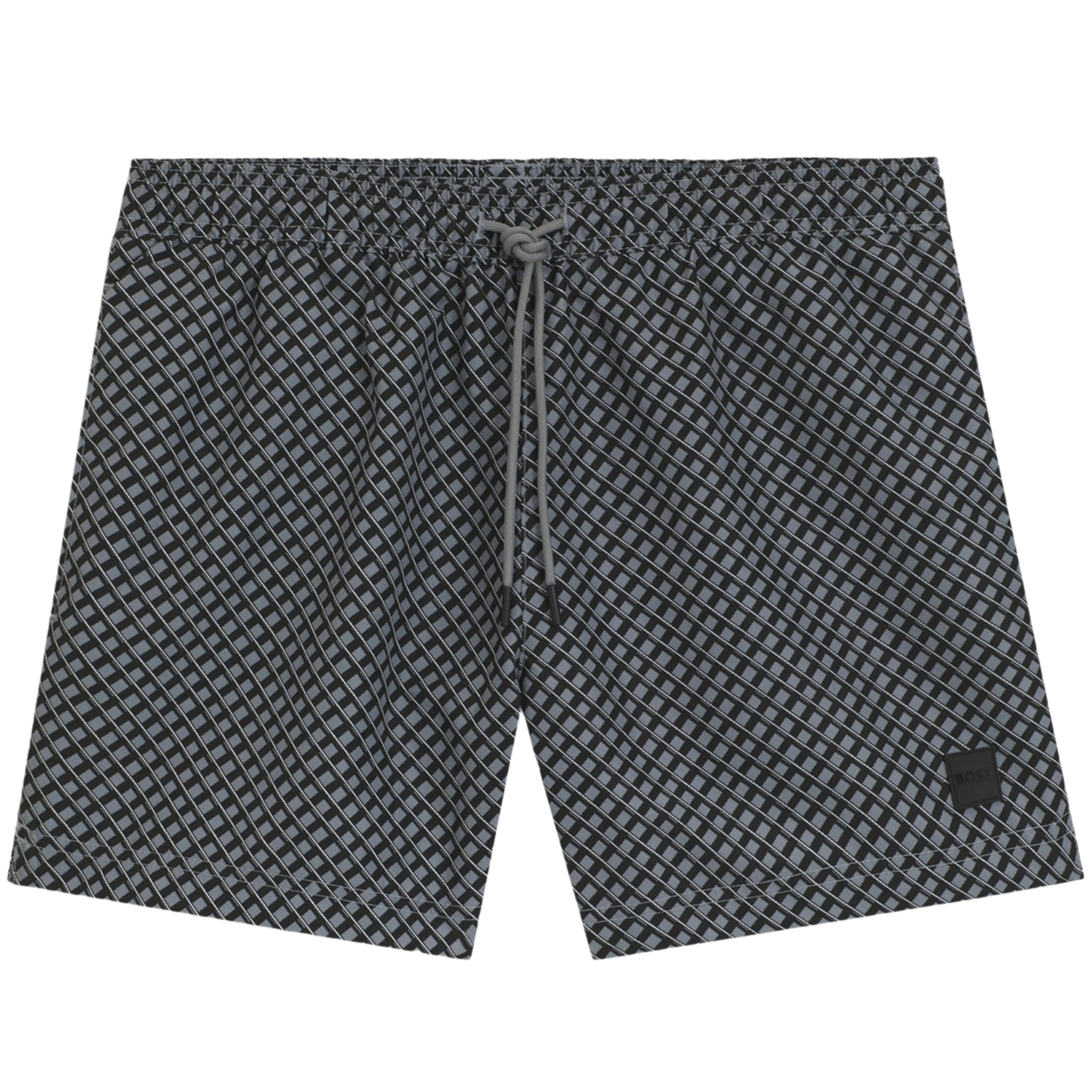 Mens BOSS Grey Vibe Printed Swim Shorts
