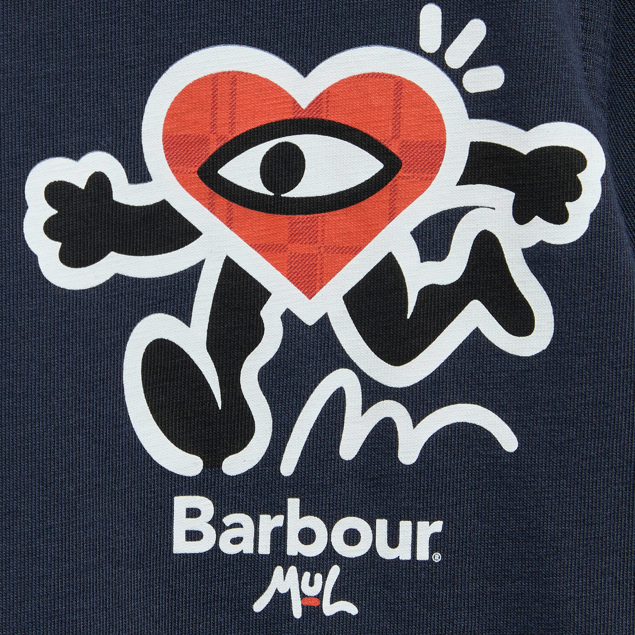 Mens Barbour x Mul Navy Camping S/s T Shirt