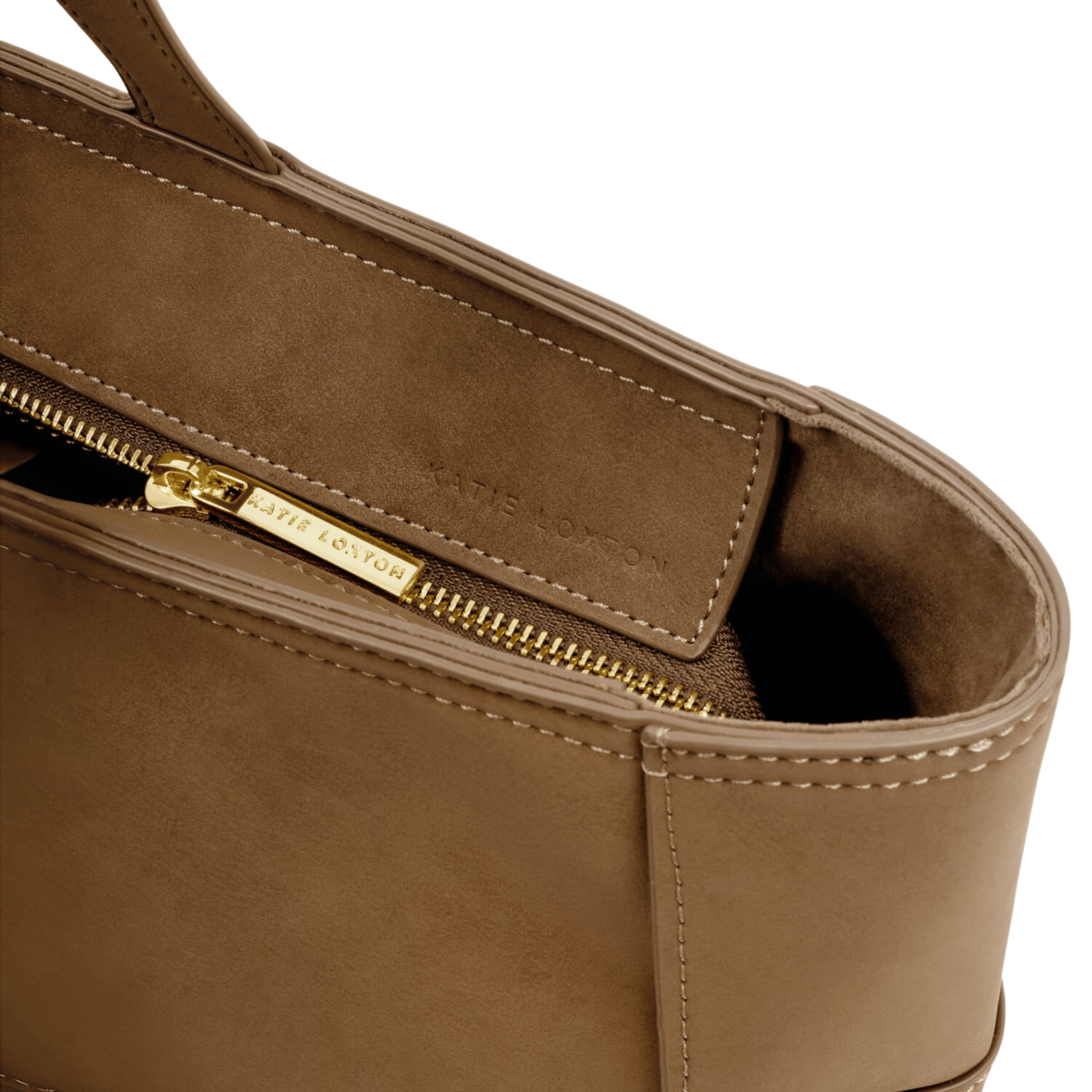 Womens Katie Loxton Caramel Taya Hand Woven Suedette Tote Bag