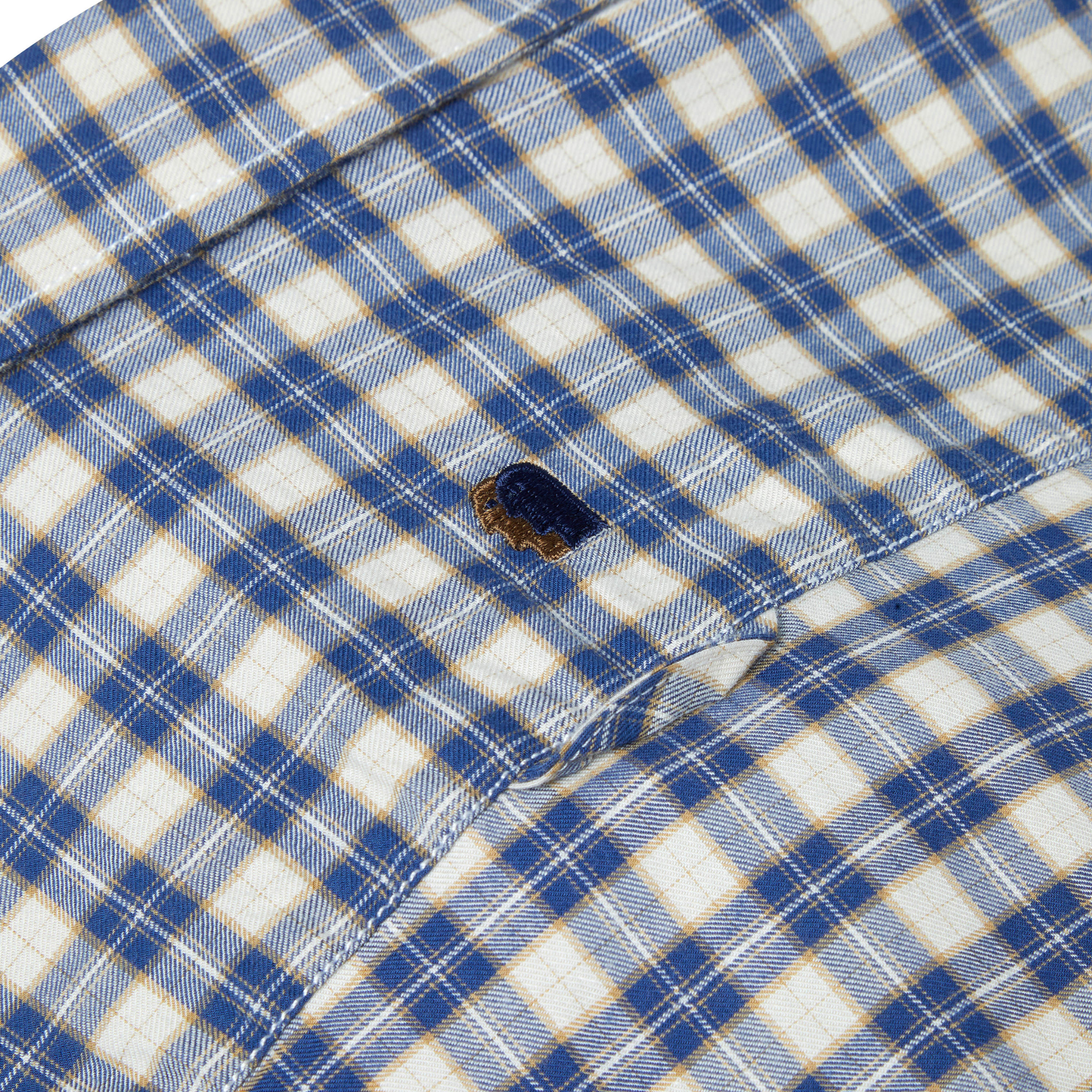Mens Remus Uomo Blue/Beige Rome Check L/s Shirt