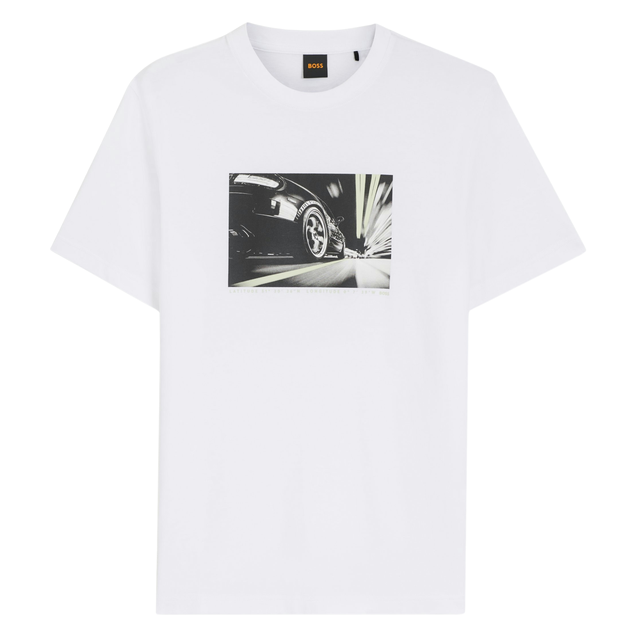 Mens BOSS White Te_Motors S/s T Shirt