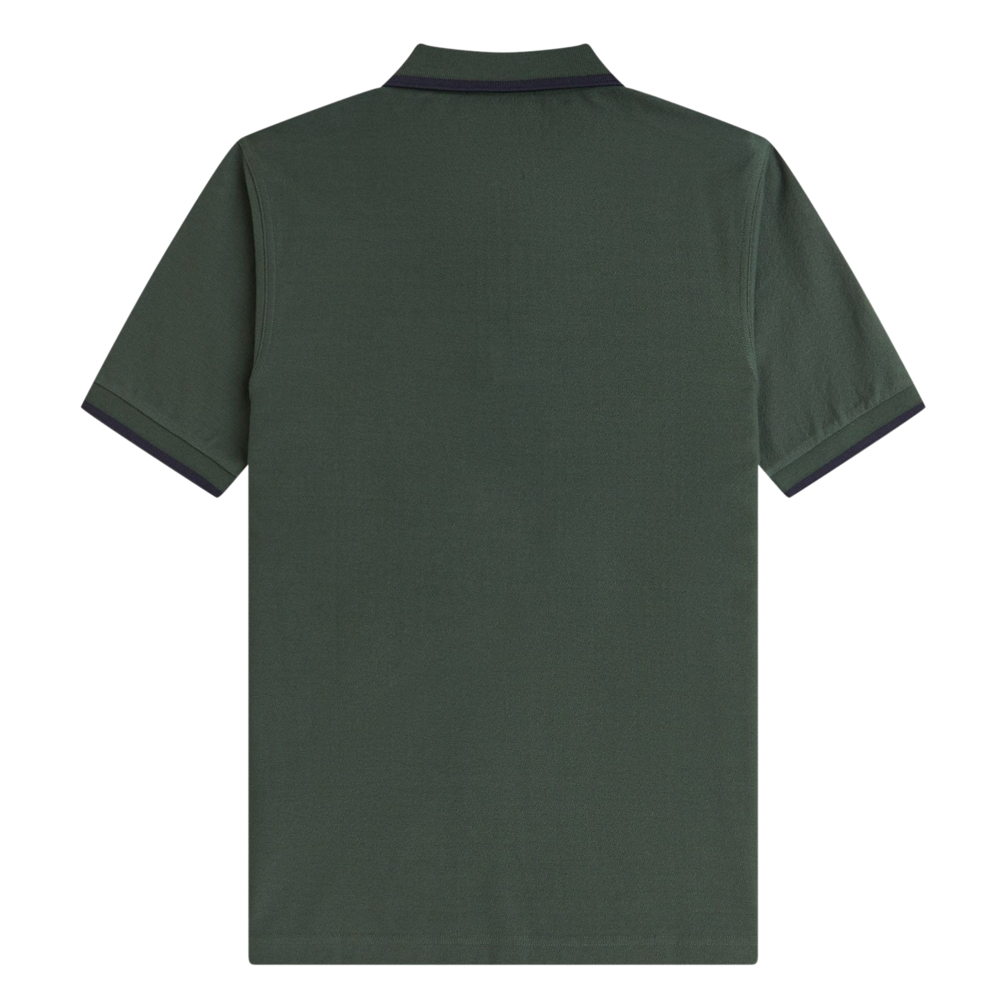 Mens Fred Perry Court Green Crepe Pique Zip Neck S/s Polo