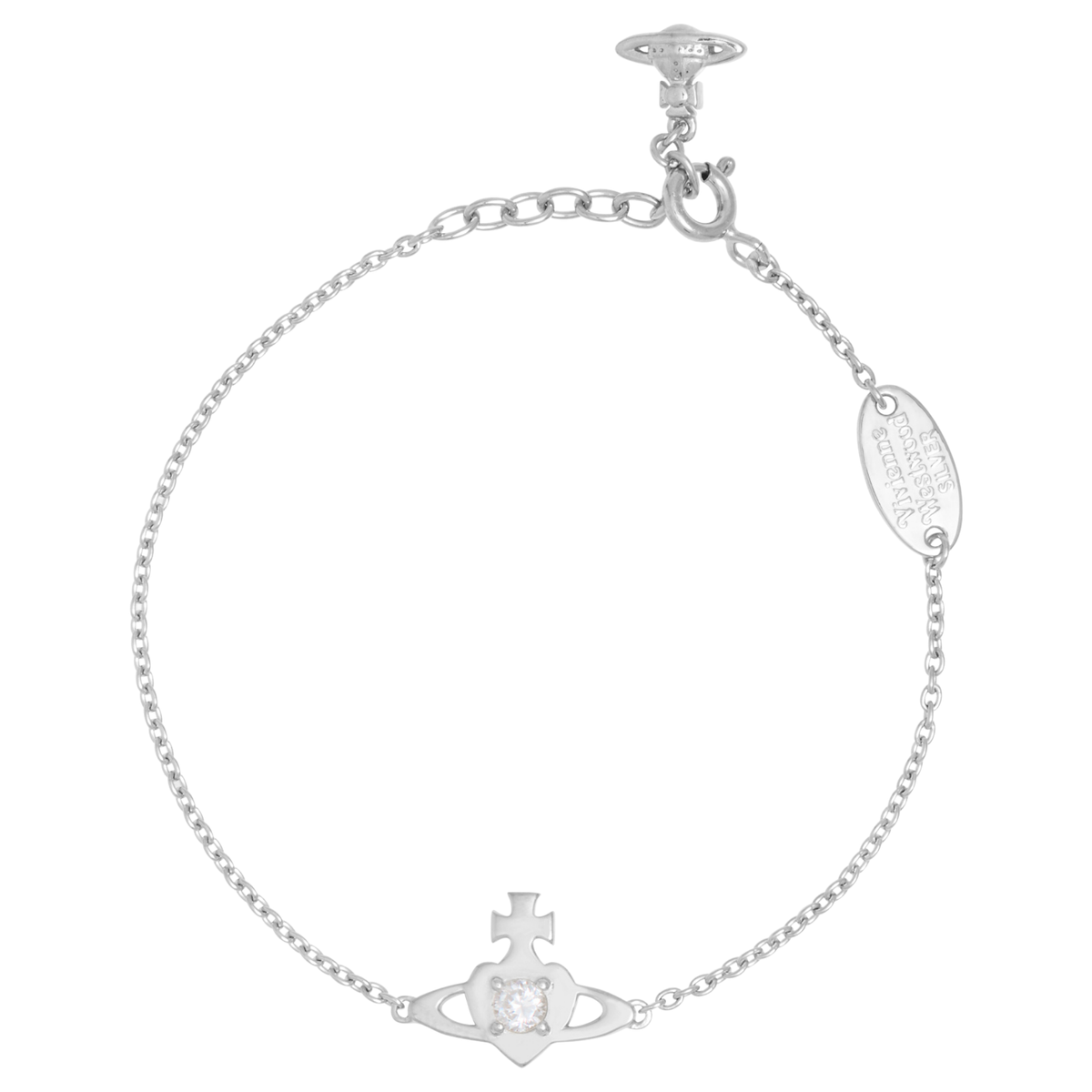 Vivienne Westwood Platinum/White CZ Noella Bracelet | Hurleys