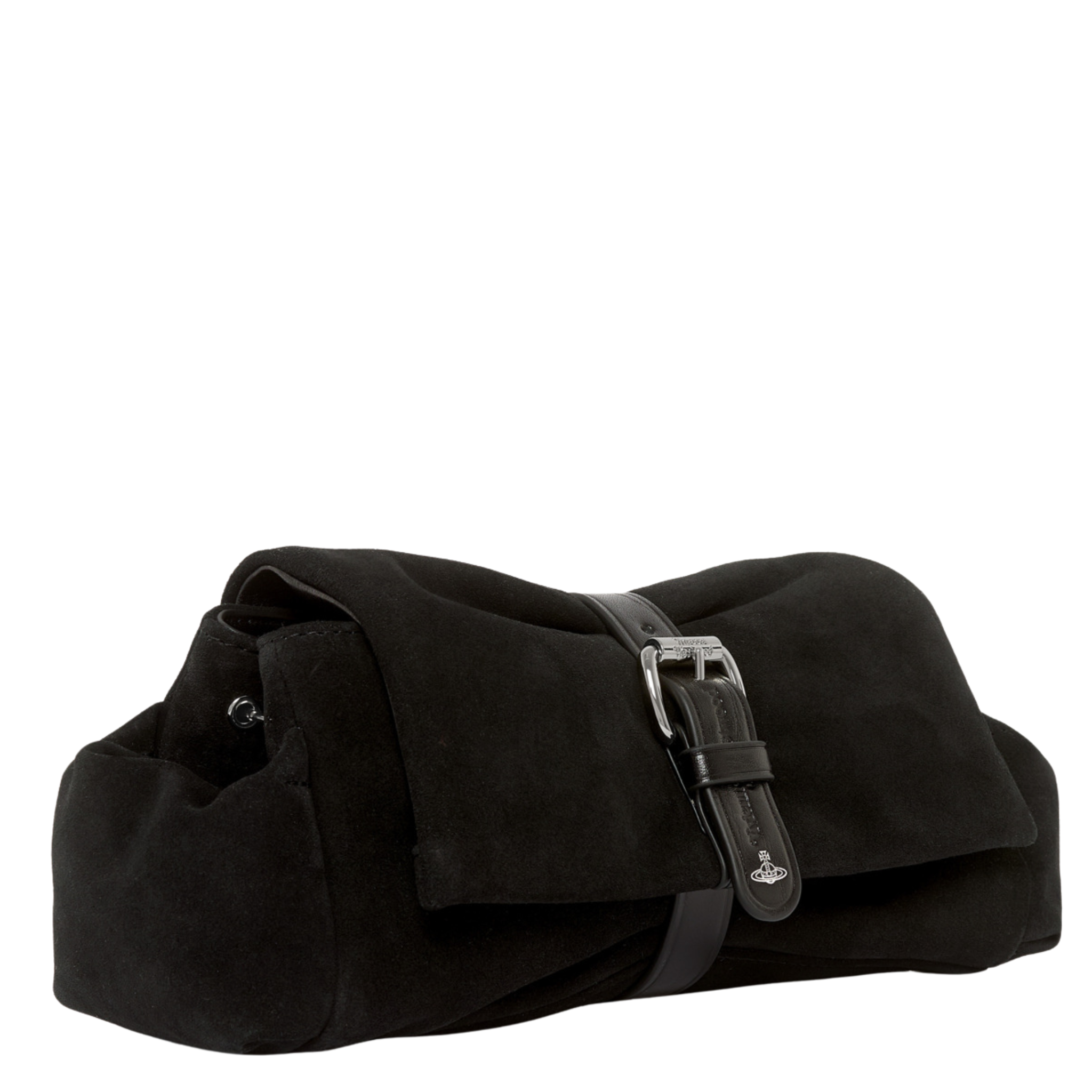Womens Vivienne Westwood Black Suede Hazel Treasure Clutch Bag