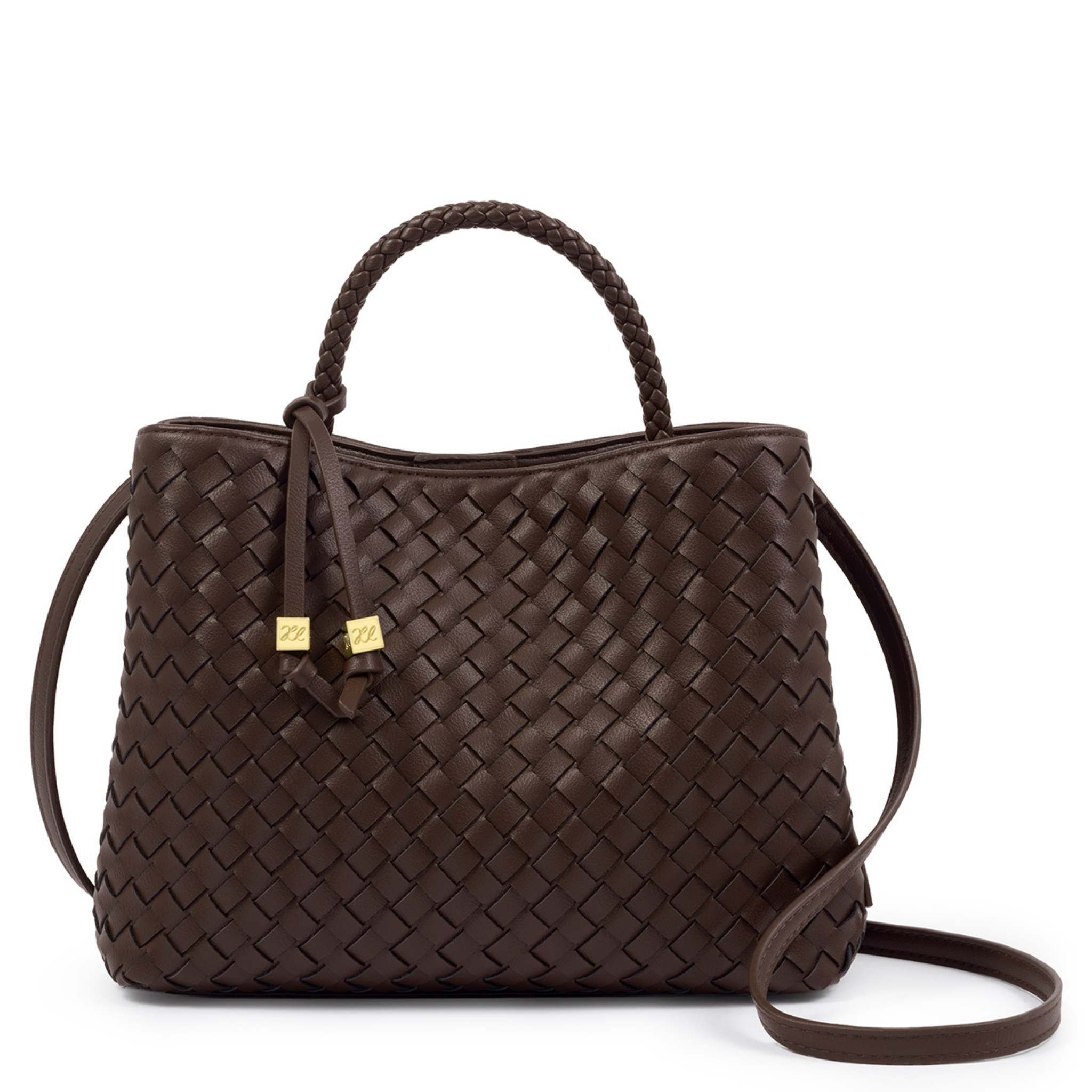 Womens Katie Loxton Chocolate Nova Woven Top Handle Bag