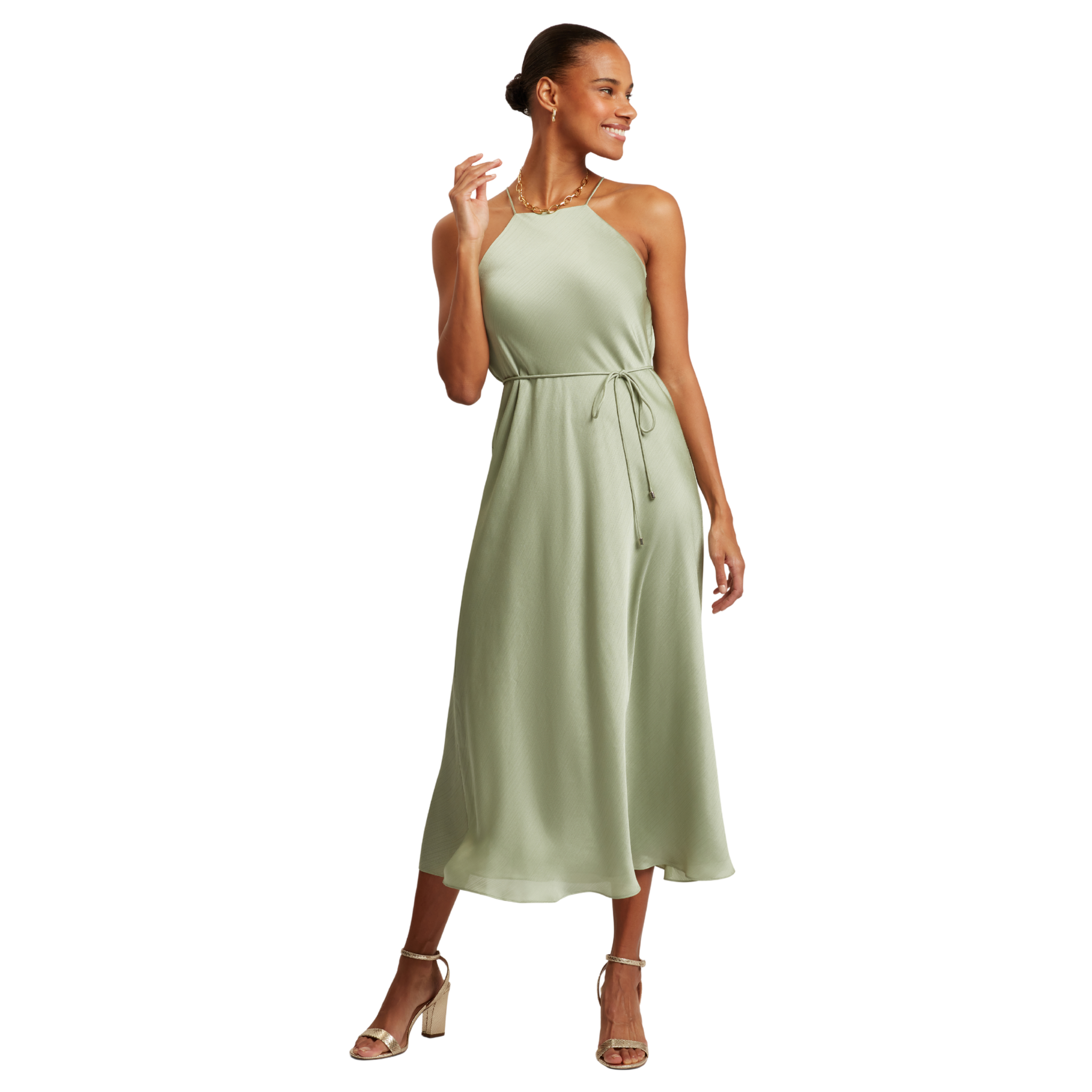 Womens Ted Baker Light Green Kahrli Halter Neck Midi Dress