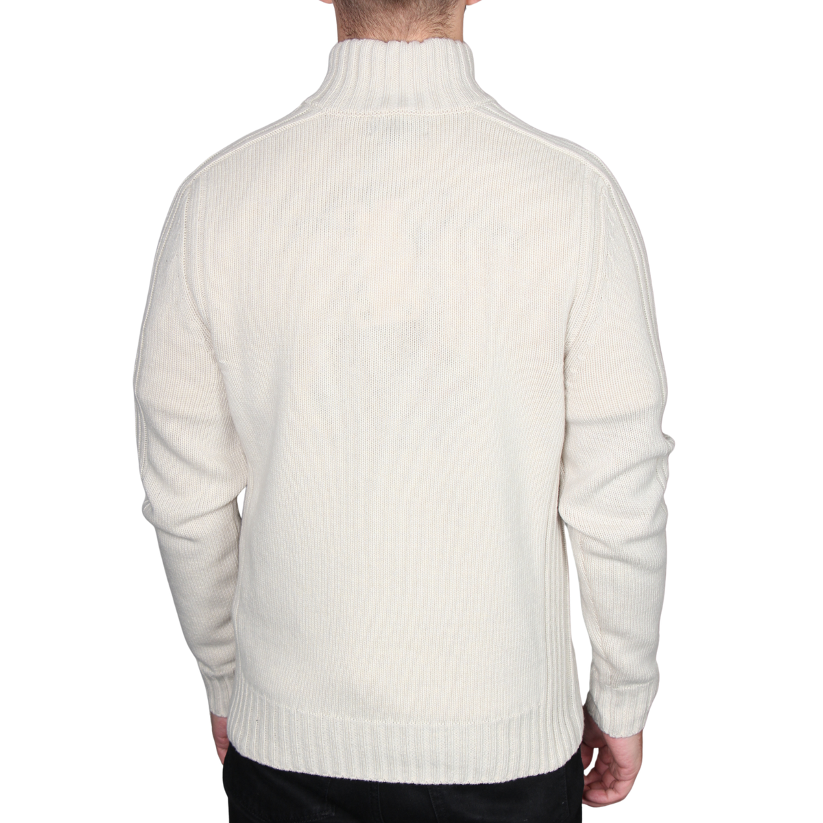 Mens Belstaff Pale Stone Watch Quarter Zip Knit Jumper