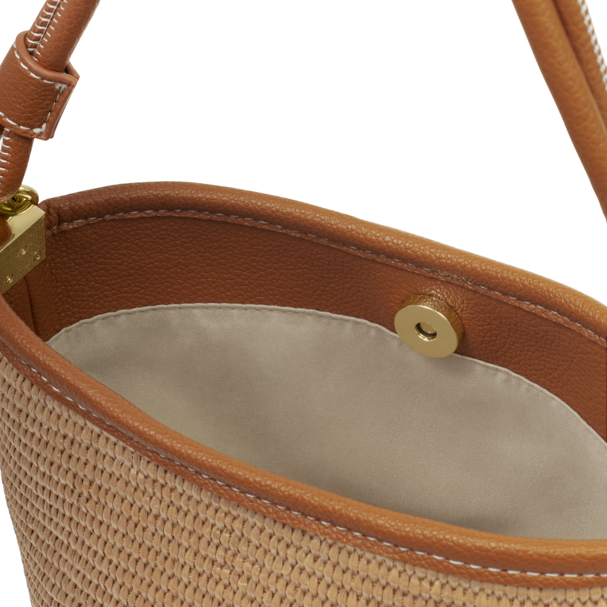 Womens Katie Loxton Natural Raffia/Cognac Sorrento Bucket Bag