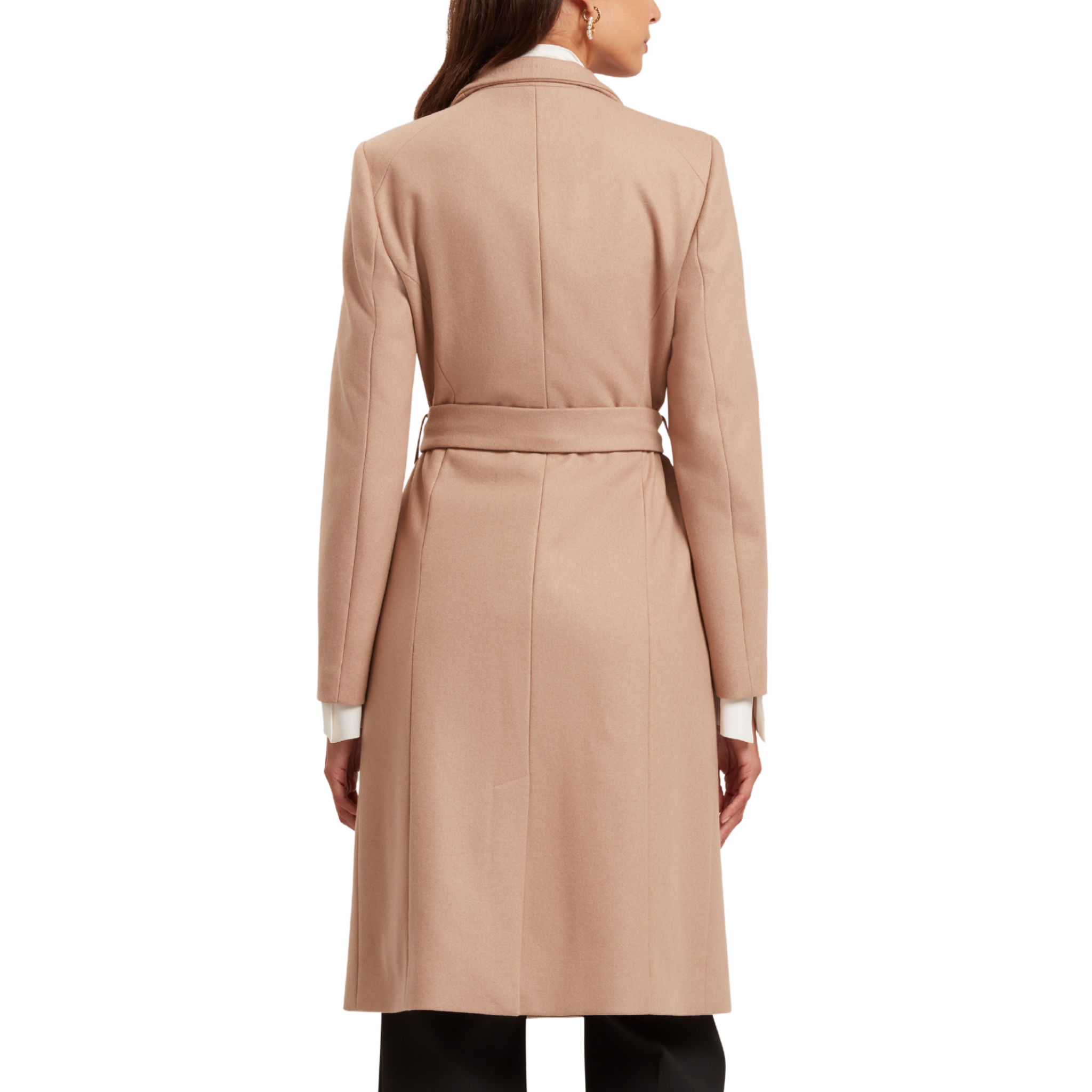 Womens Ted Baker Camel Rose Mid Length Belted Wool Wrap Coat