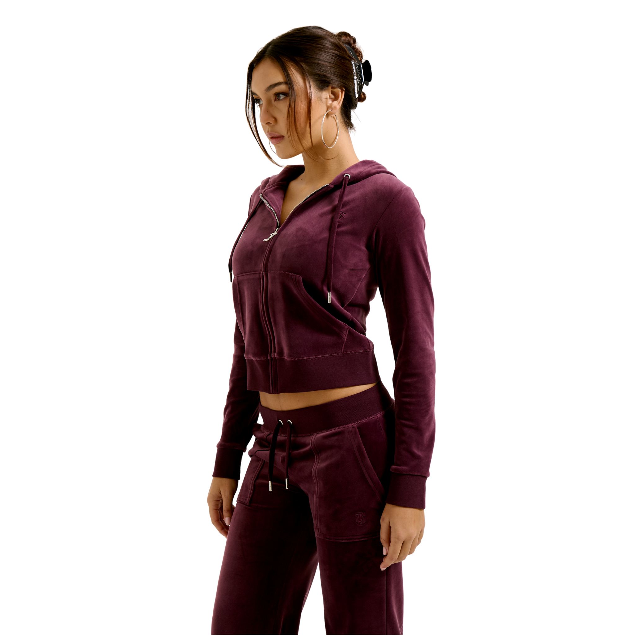Juicy Couture Winetasting Robertson Velour Zip Up Hoodie Hurleys