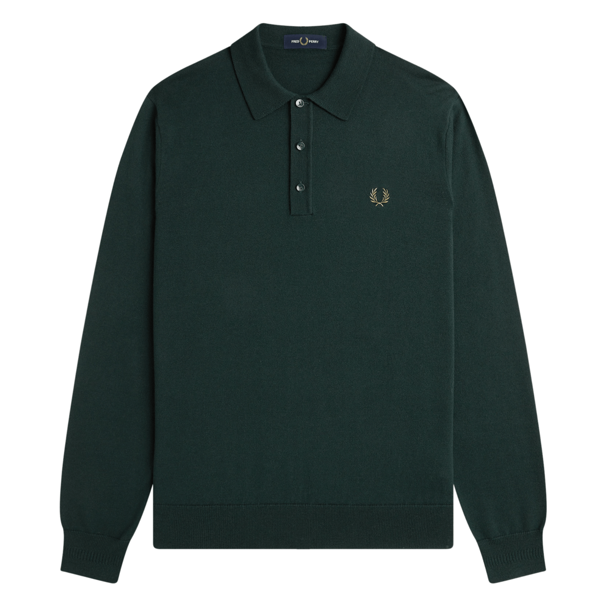 Mens Fred Perry Grassroots Classic Knitted L/s Polo