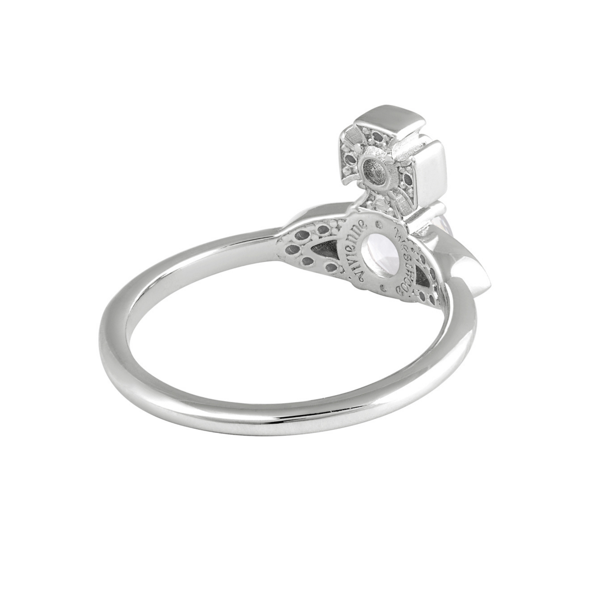 Vivienne Westwood 925 Platinum/White CZ Ondina Ring