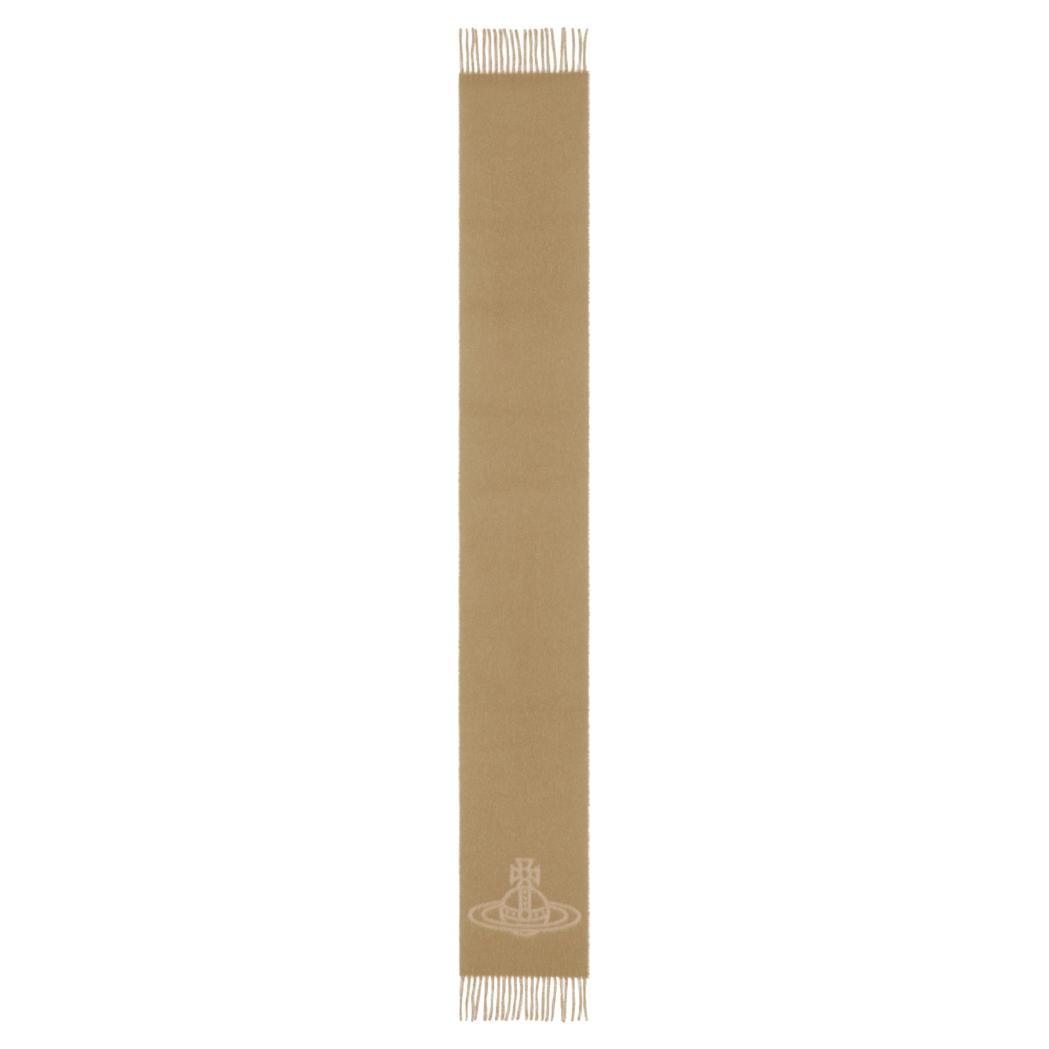 Womens Vivienne Westwood Camel/Natural Orb Double Face Wool Scarf