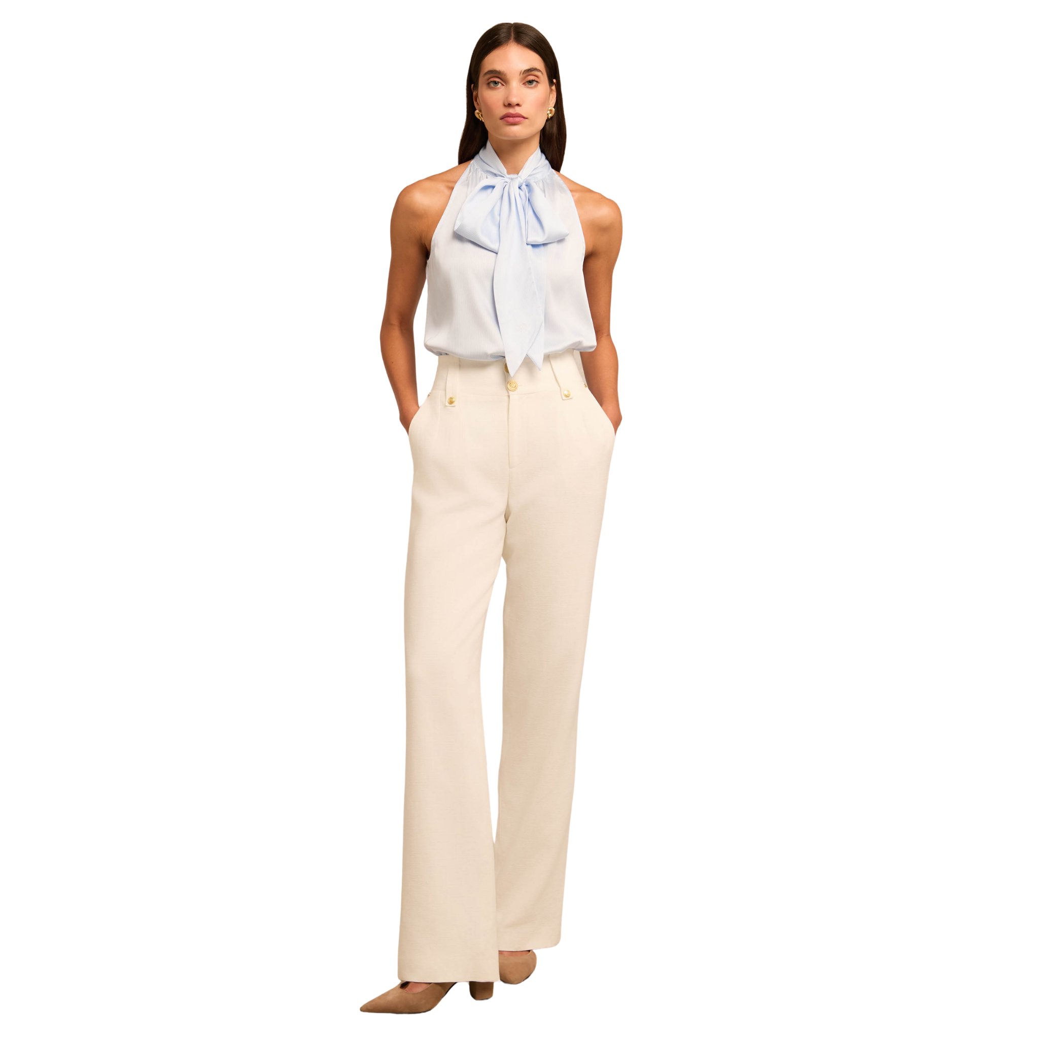 Womens Holland Cooper Sky Stripe Ariella Sleeveless Blouse