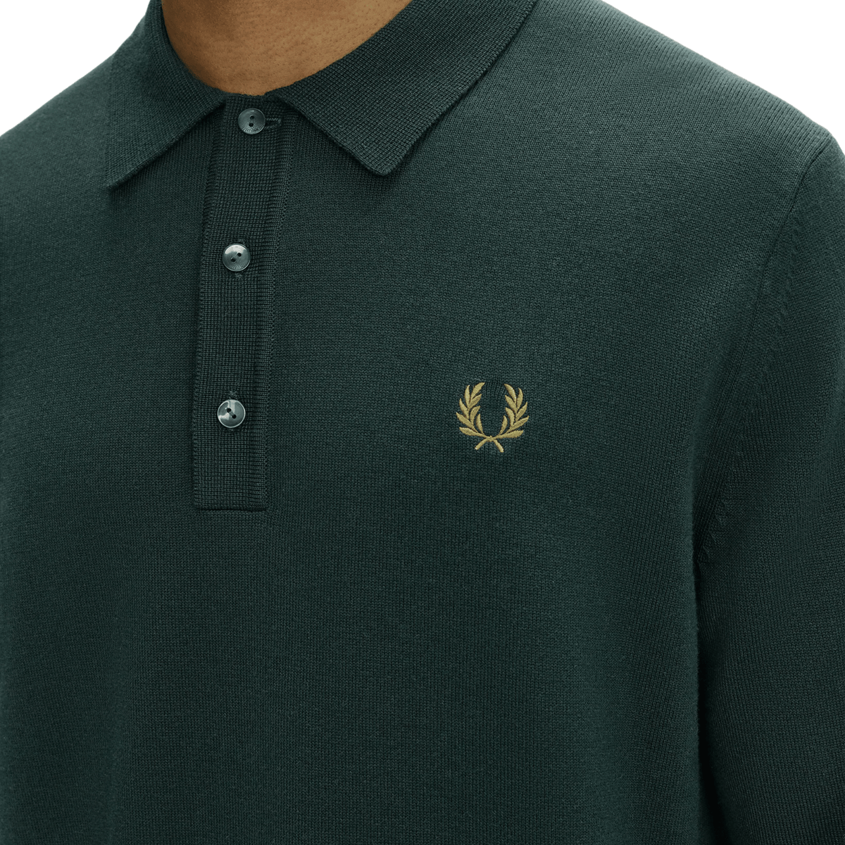 Mens Fred Perry Grassroots Classic Knitted L/s Polo