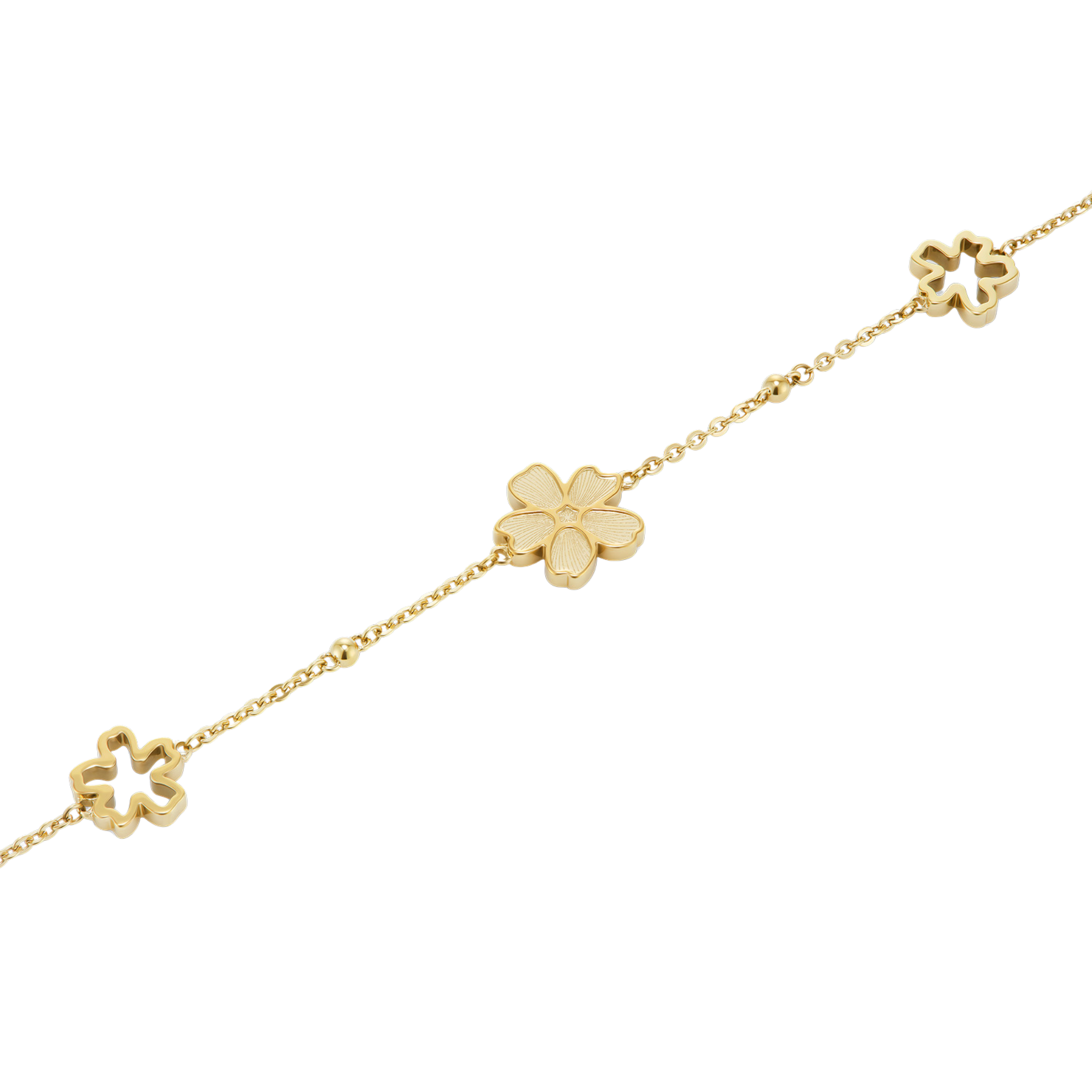 Womens Olivia Burton Gold Floral Forget Me Not Bracelet