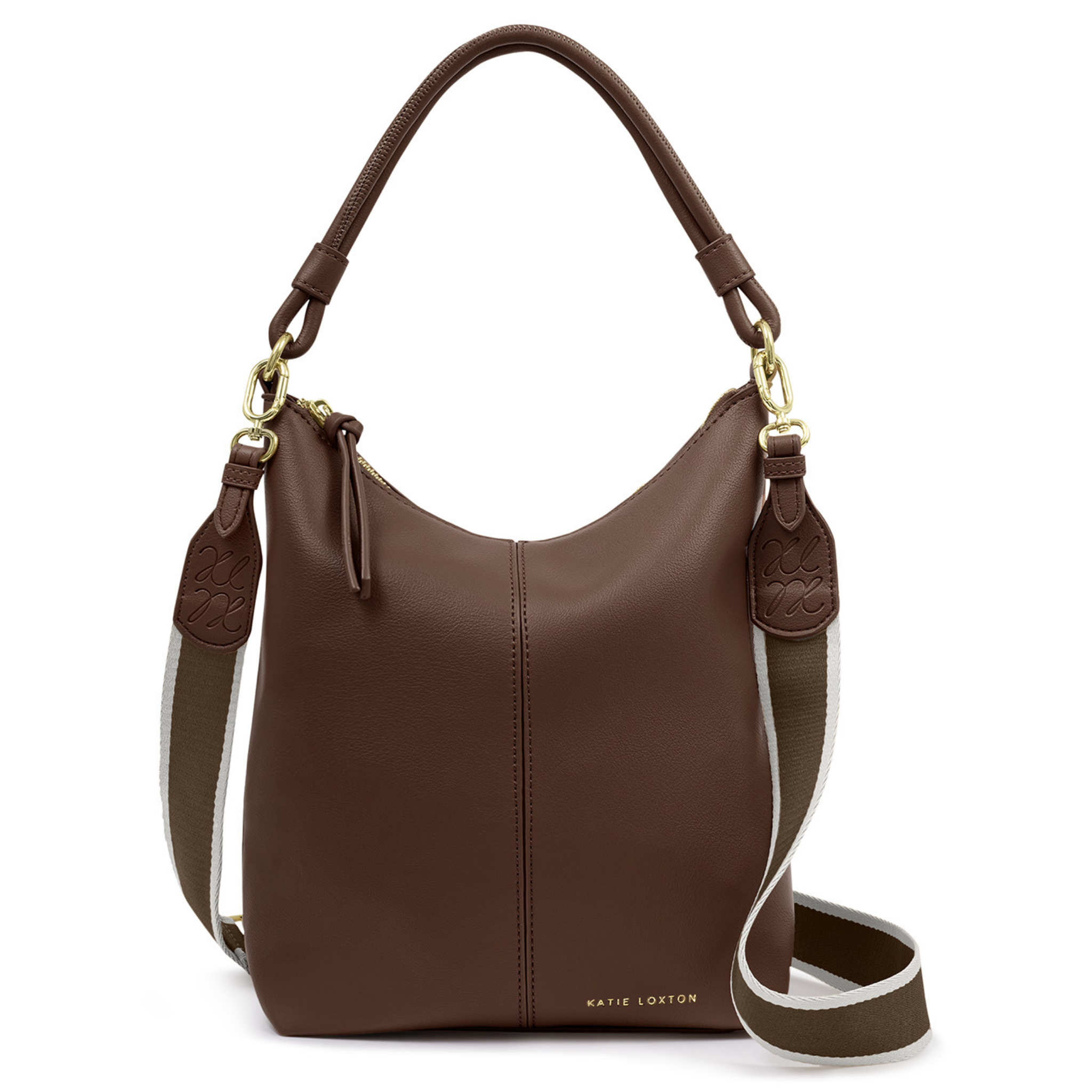 Womens Katie Loxton Dark Chocolate Hallie Satchel Bag