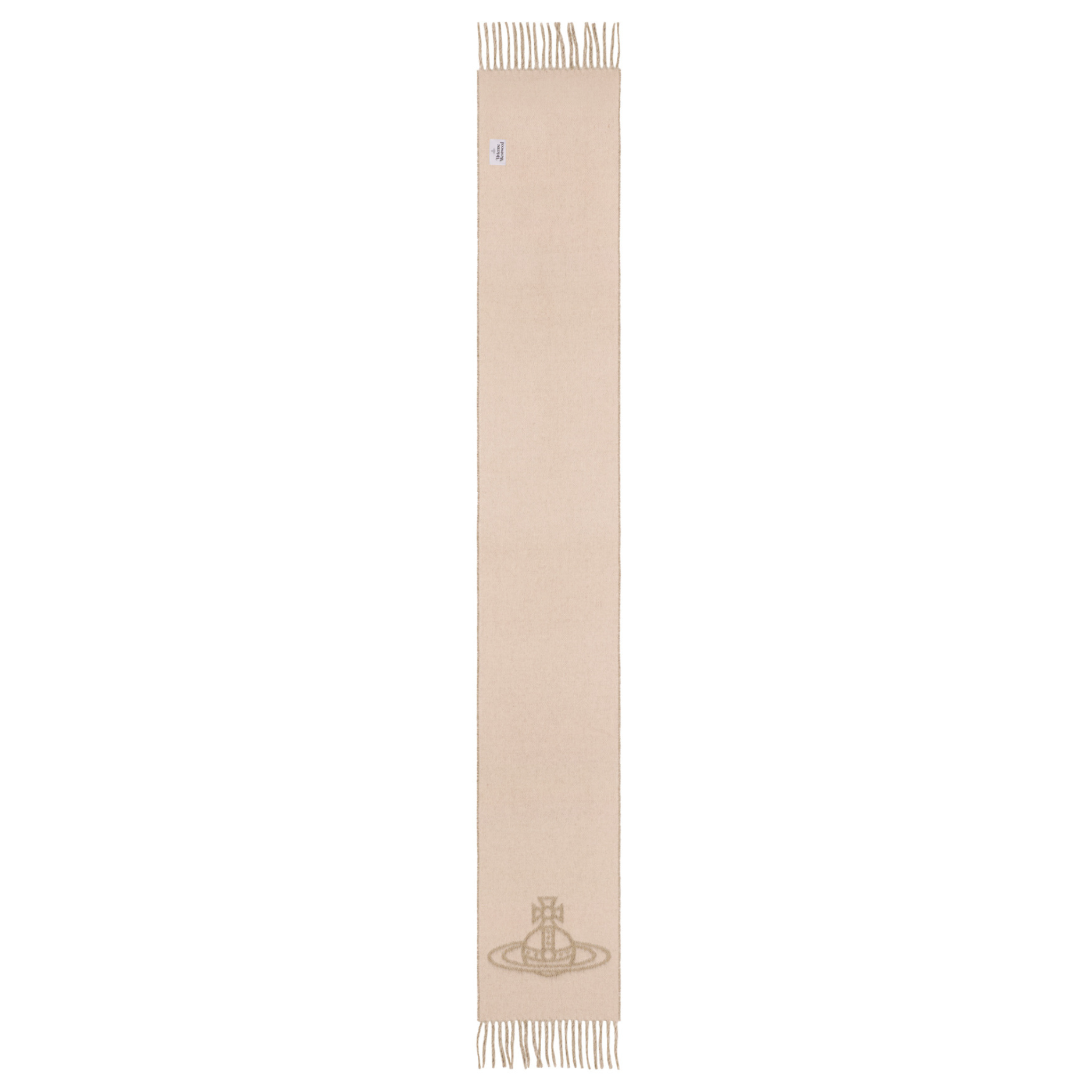 Womens Vivienne Westwood Camel/Natural Orb Double Face Wool Scarf