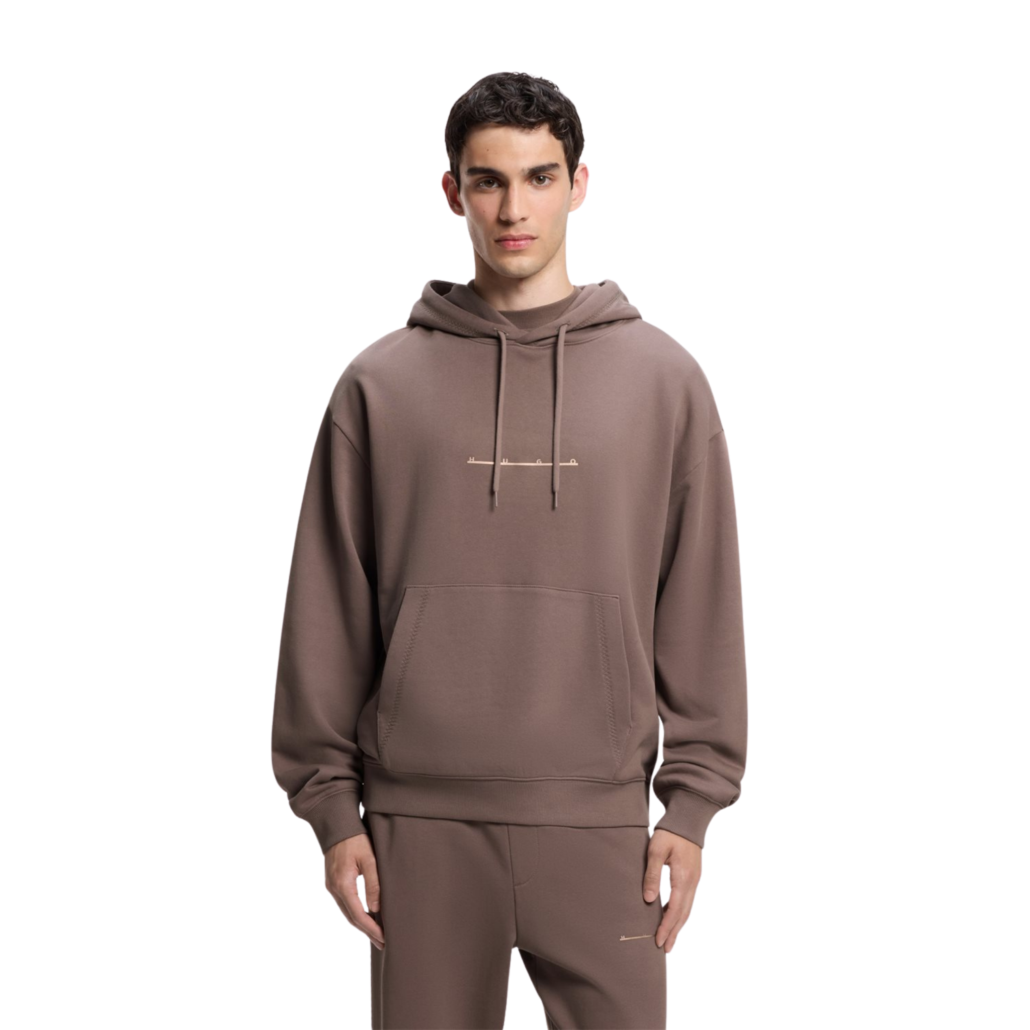 Mens HUGO Rust Datrihood Hoodie
