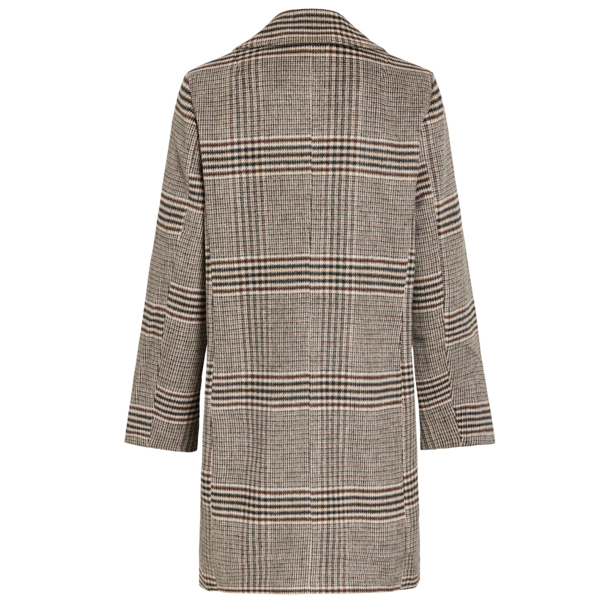 Womens Vila Coffee Bean Anna Check Vileova Button Coat