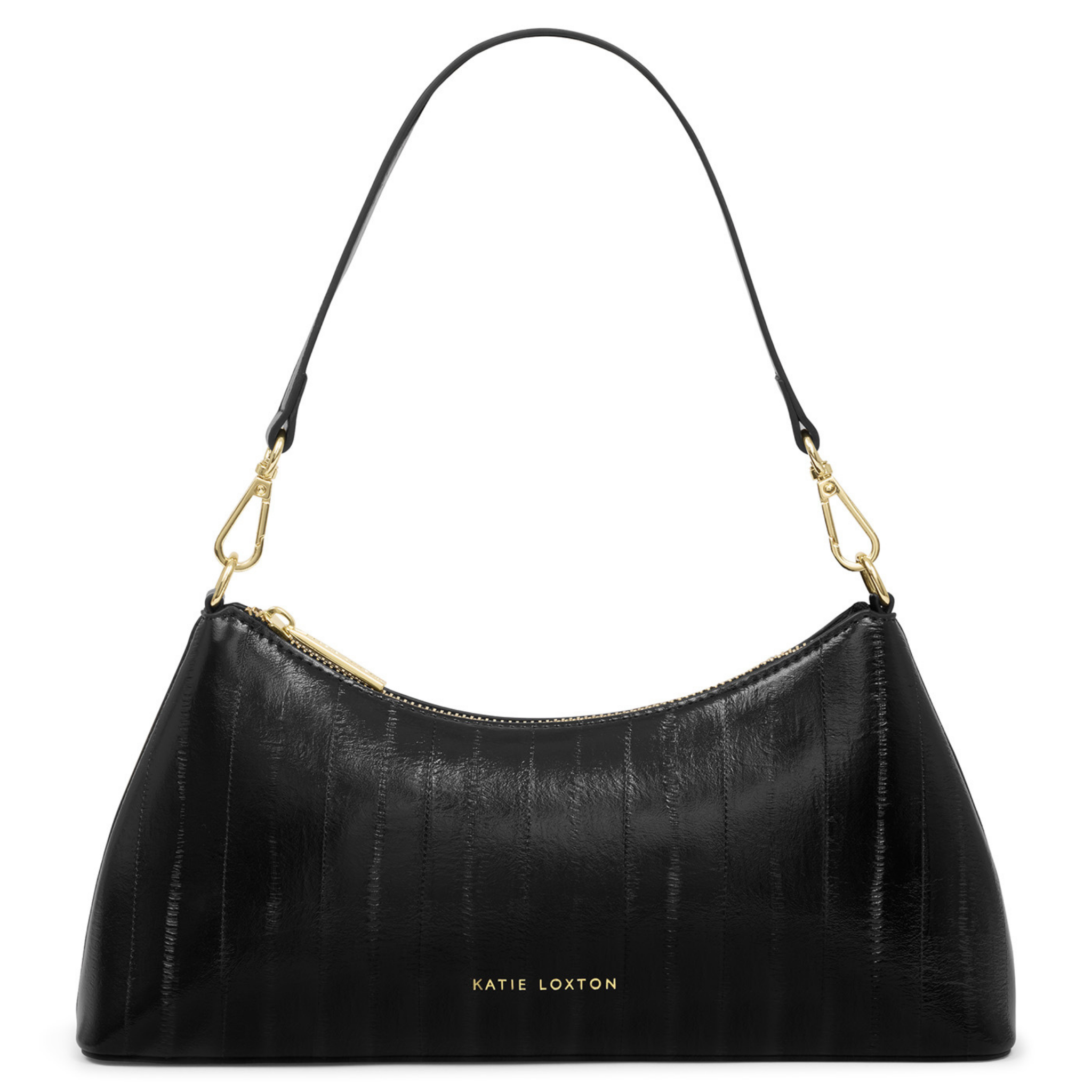 Womens Katie Loxton Black Eel Miley Small Shoulder Bag