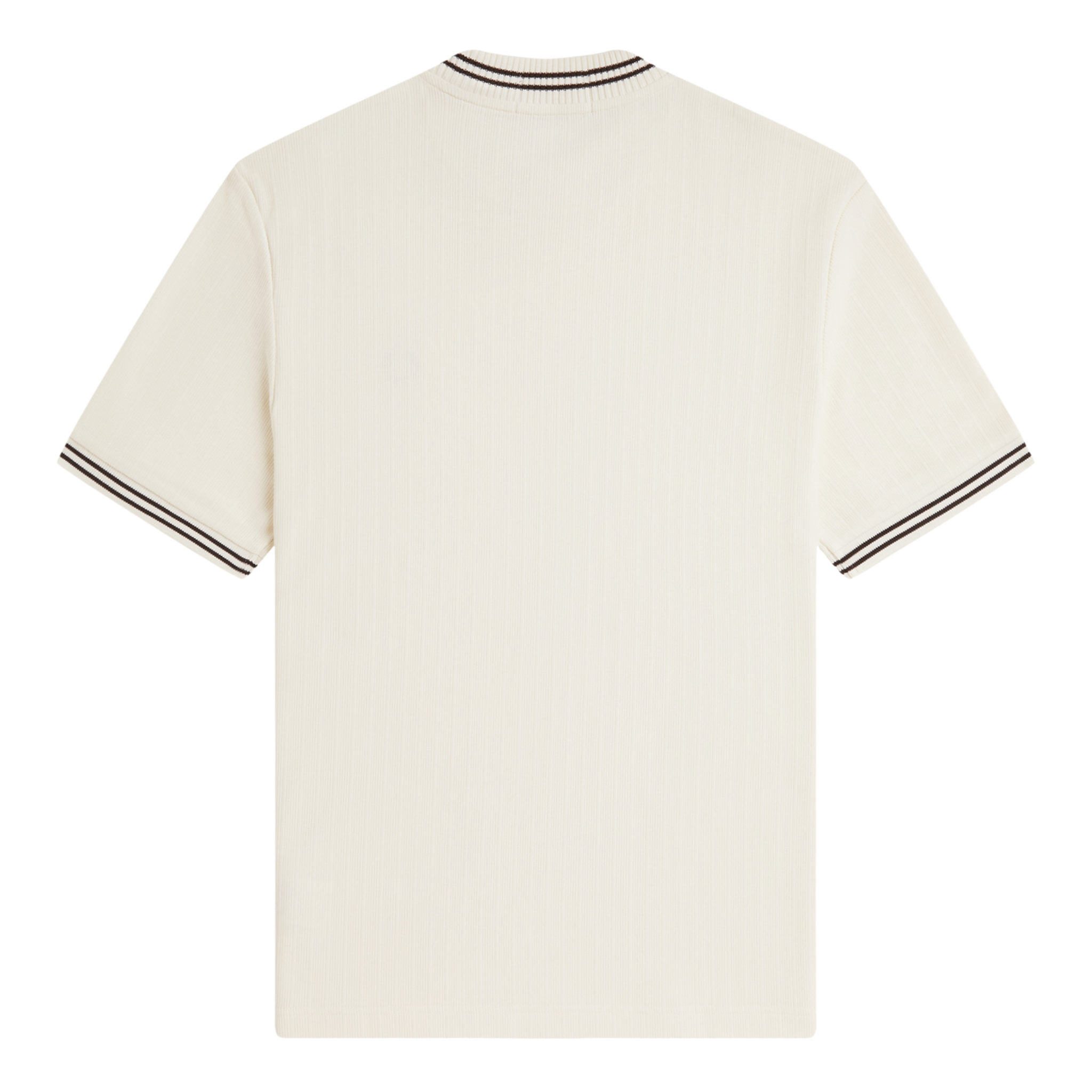 Mens Fred Perry Ecru Ribbed Jersey S/s T Shirt