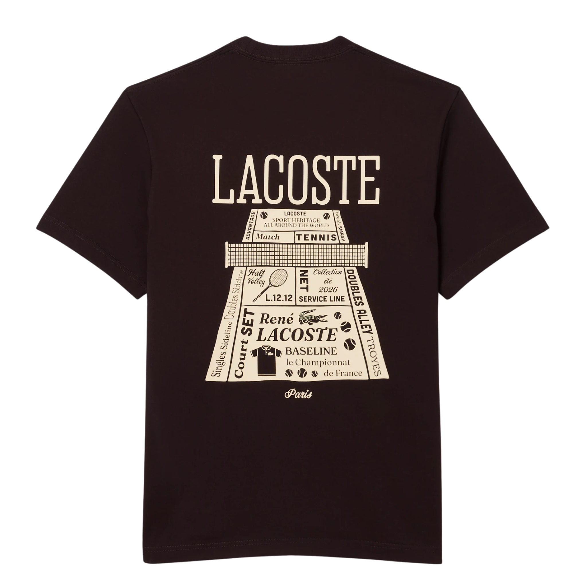 Mens Lacoste Brown Back Print S/s T Shirt