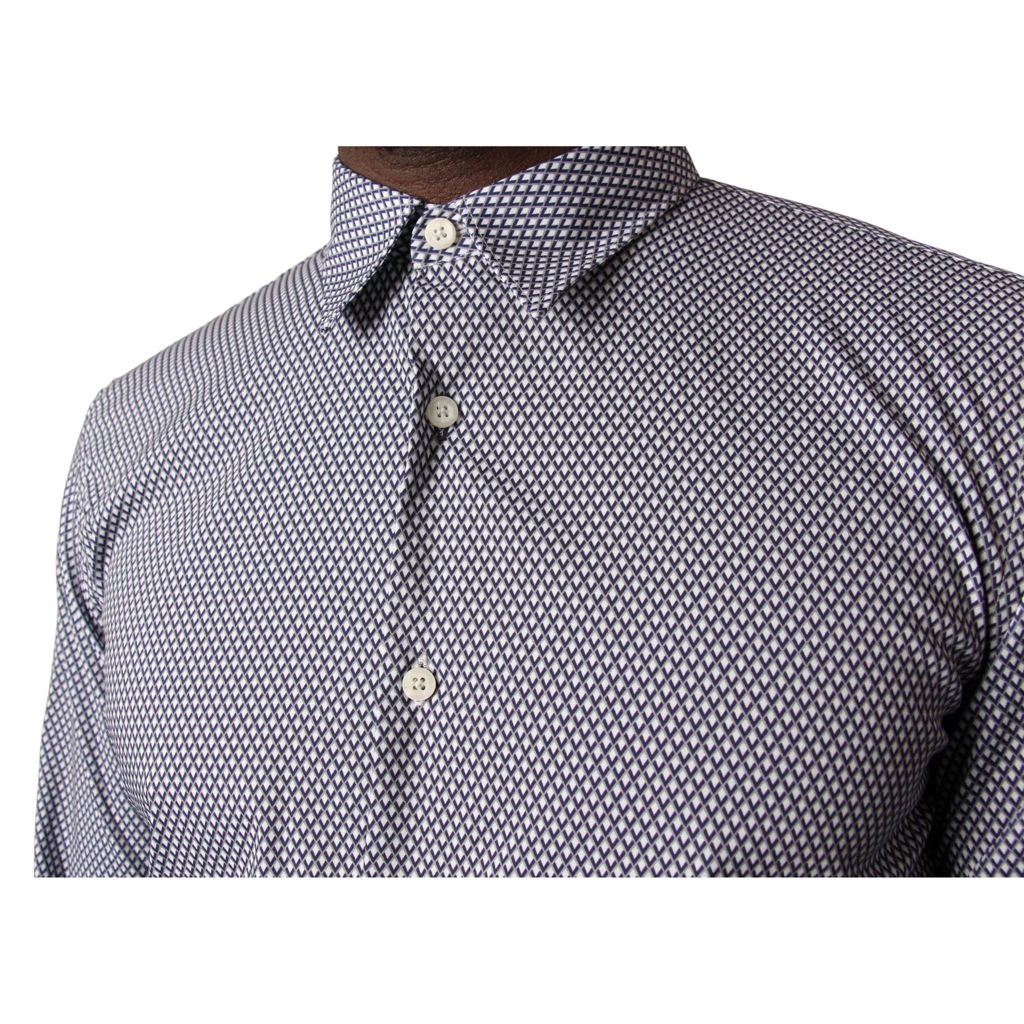 Mens SEINSE Navy Printed L/s Shirt