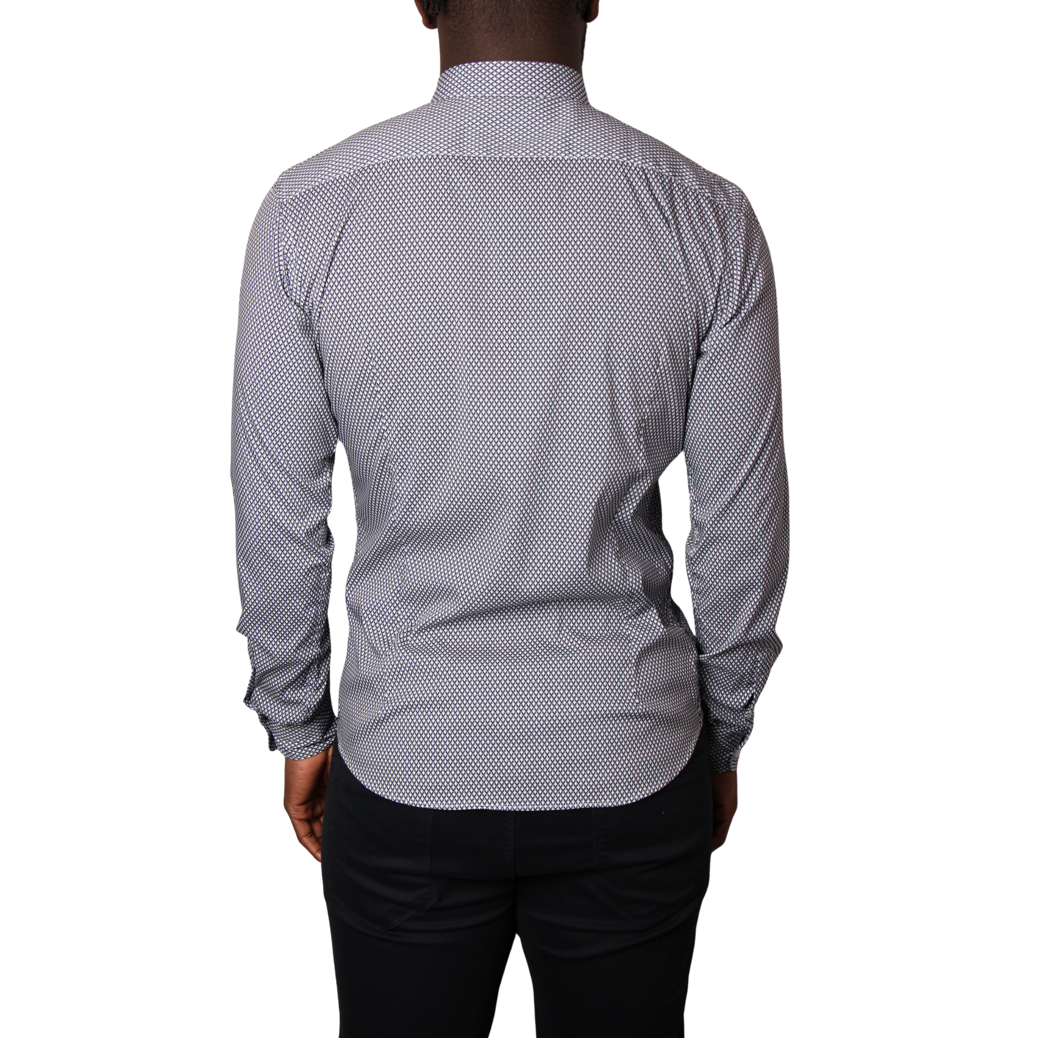 Mens SEINSE Navy Printed L/s Shirt