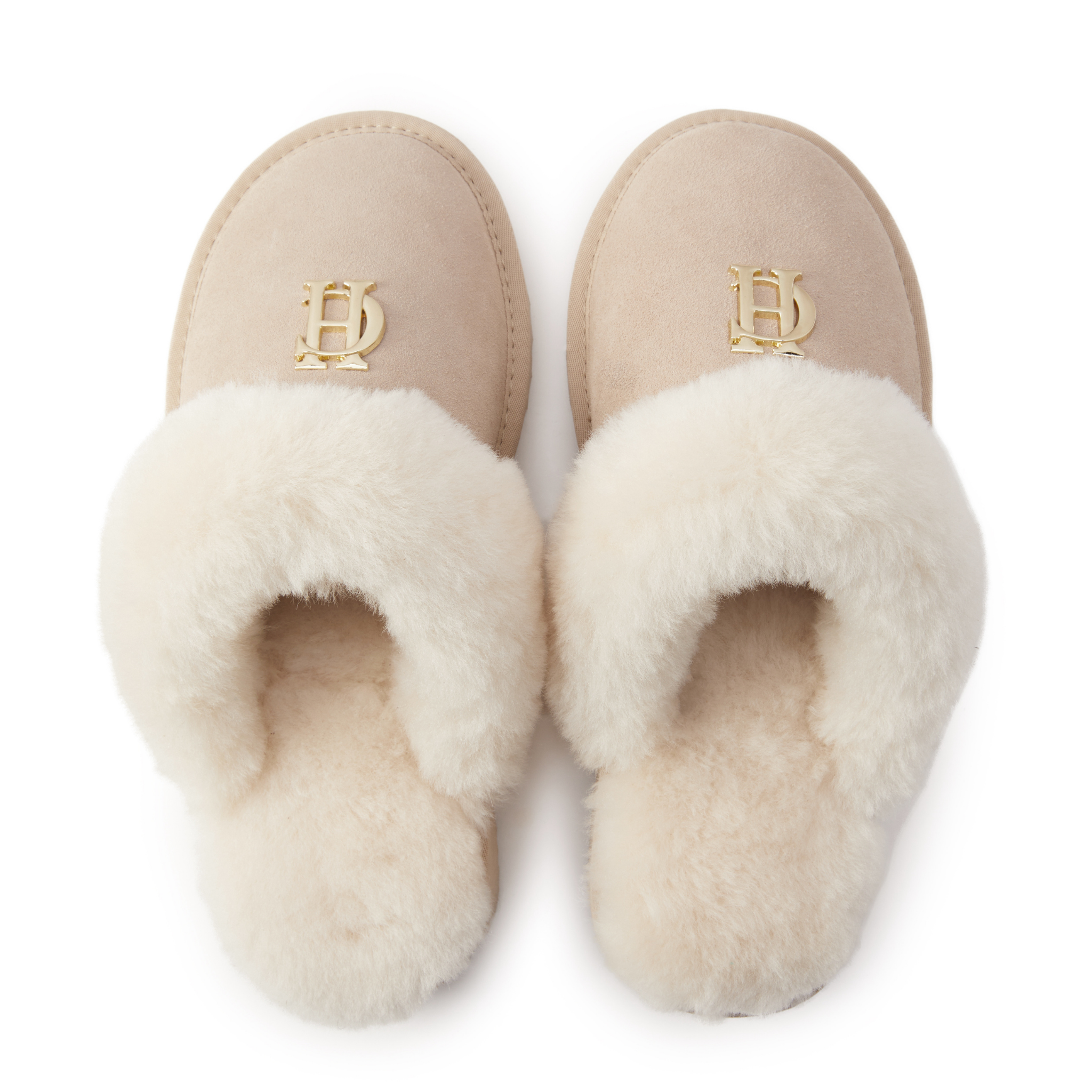 Womens Holland Cooper Oyster Shearling Slippers