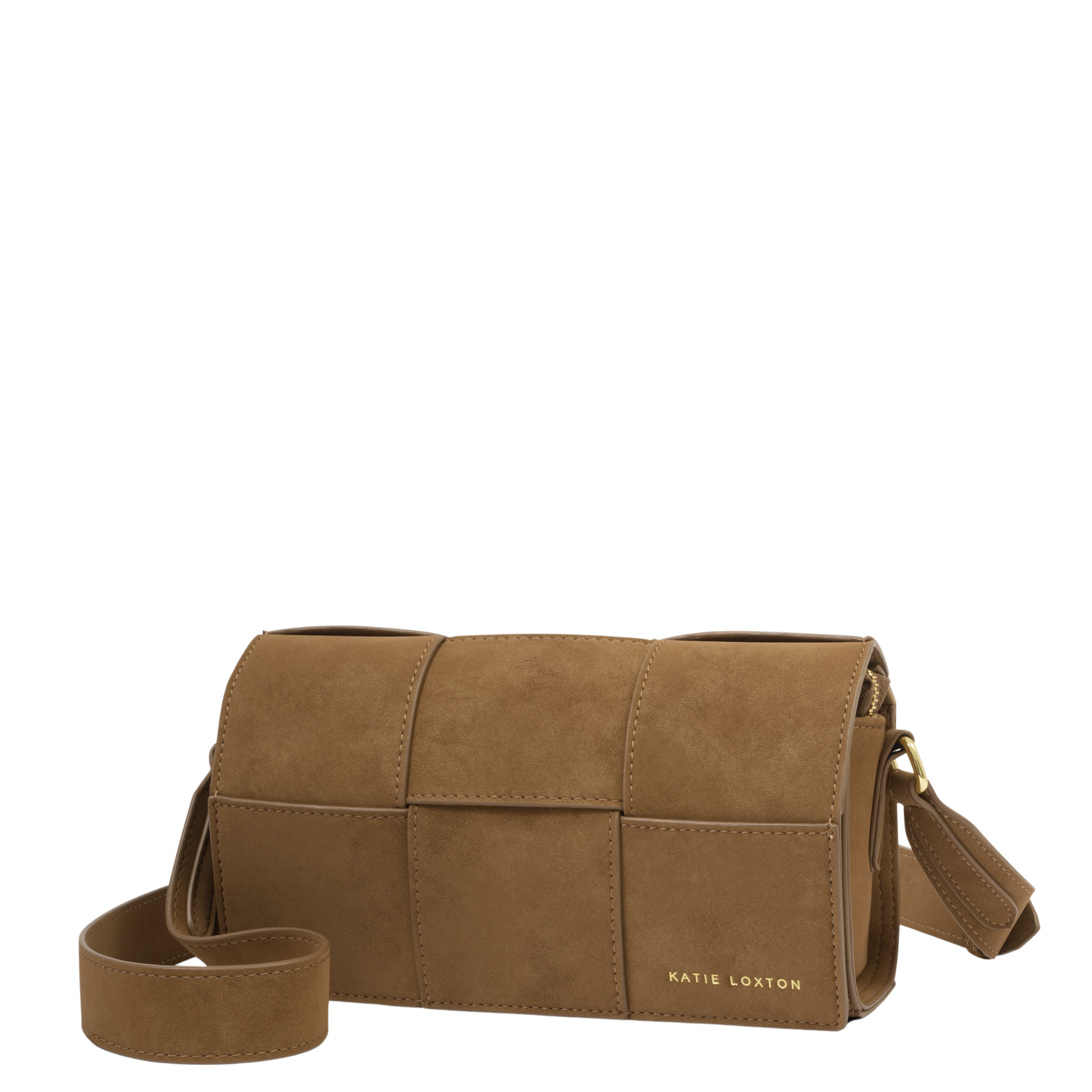 Womens Katie Loxton Caramel Suedette Taya Crossbody Bag