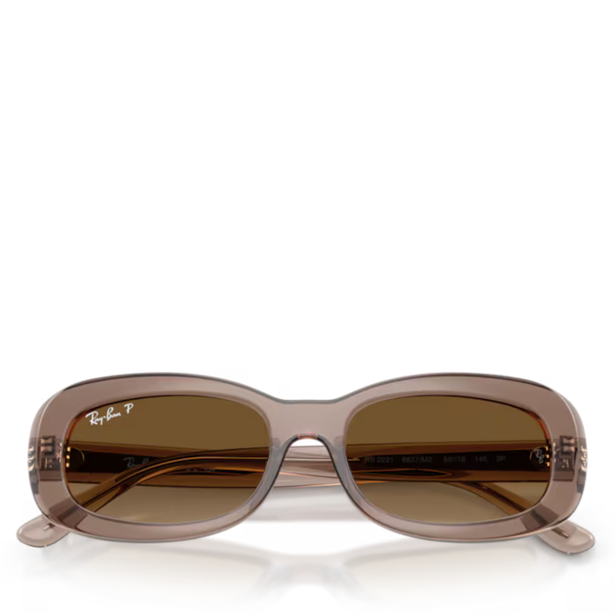 Womens Ray-Ban 6827M2 Transparent Beige RB2221 Polarized Sunglasses