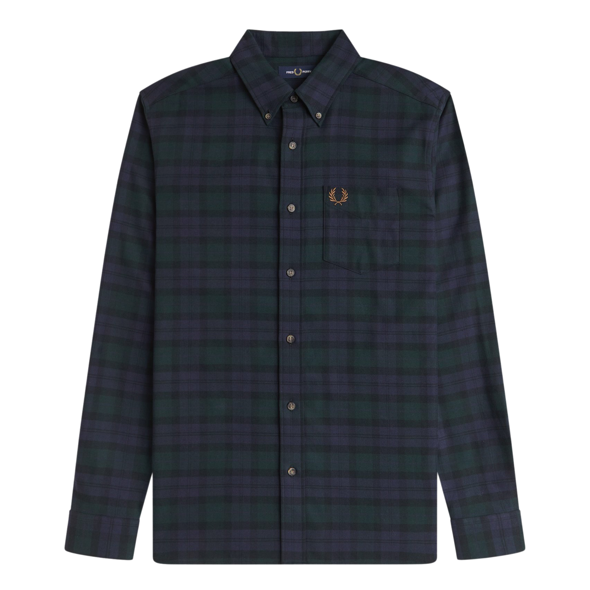 Mens Fred Perry Blackwatch Tartan Brushed Twill L/s Shirt